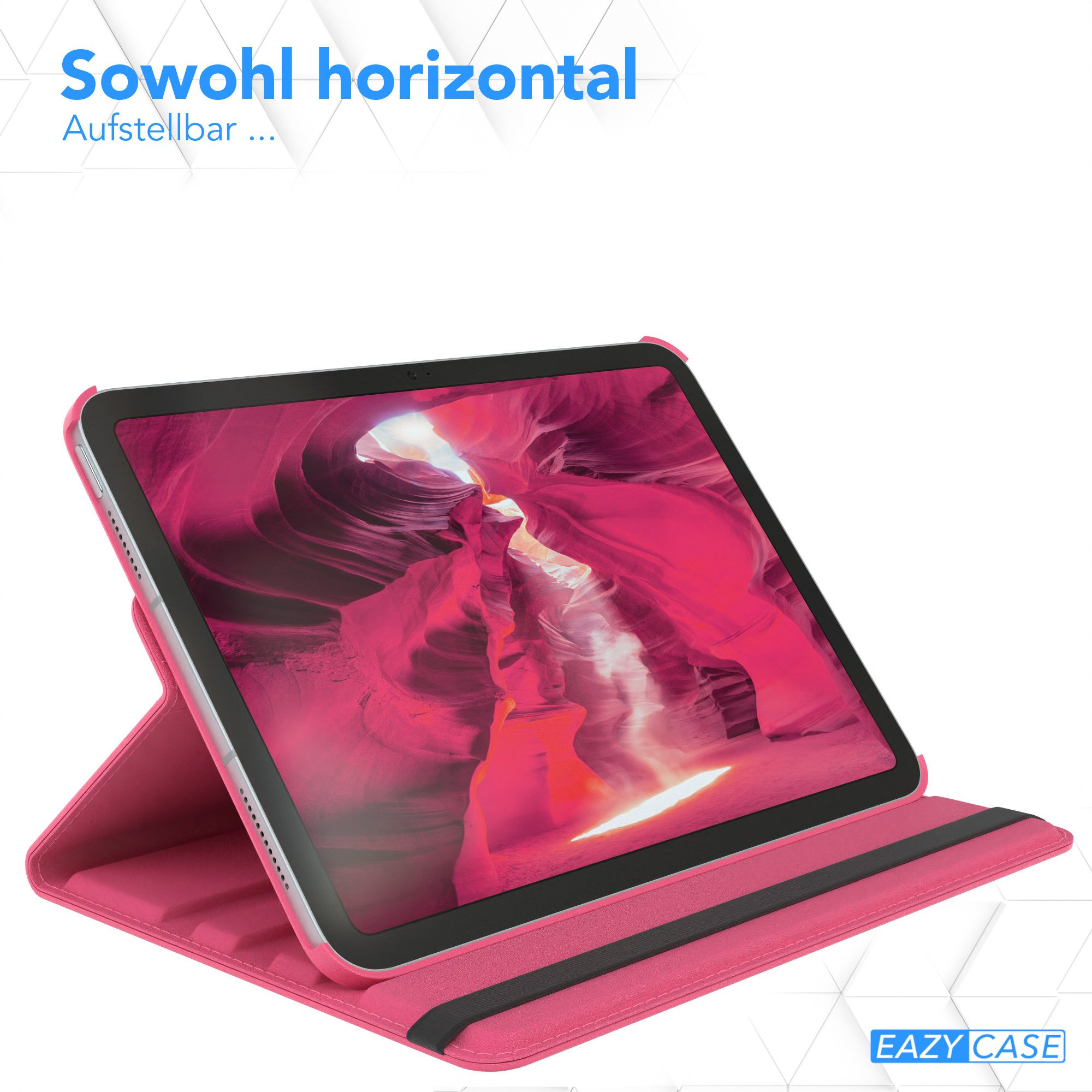 EAZY CASE Tablet-Hülle Rotation Case für Apple iPad 10. Gen. (2022) 10,9 Zoll, Klapphülle zum Aufstellen Rundum Hülle Book Tablet Slim Klappcase Pink – Bild 4 von 5