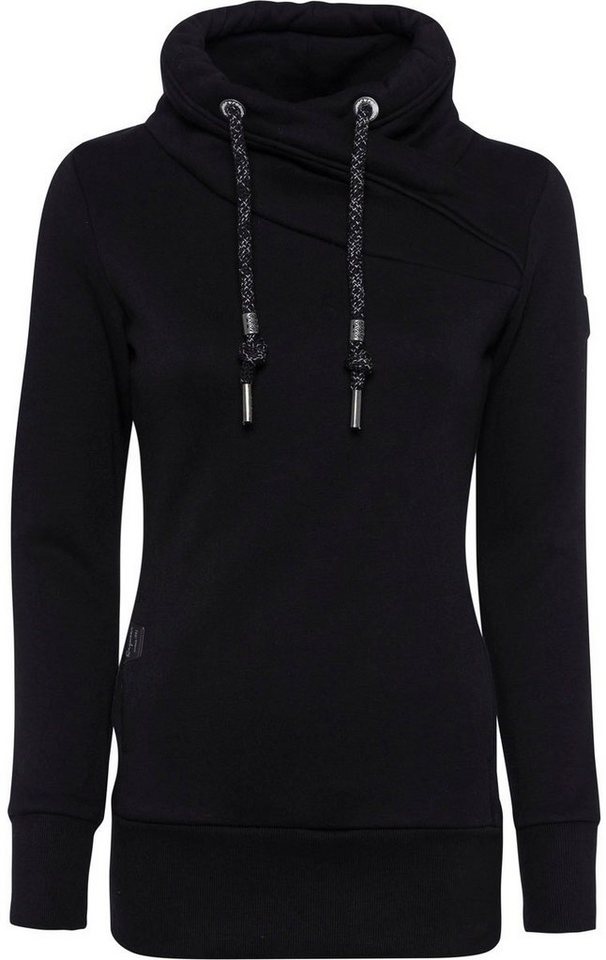 Ragwear Plus Sweatshirt NESKA PLUS mit asymmetrischem Schalkragen, Vegan,  von PETA verifiziertes Sweater von Ragwear