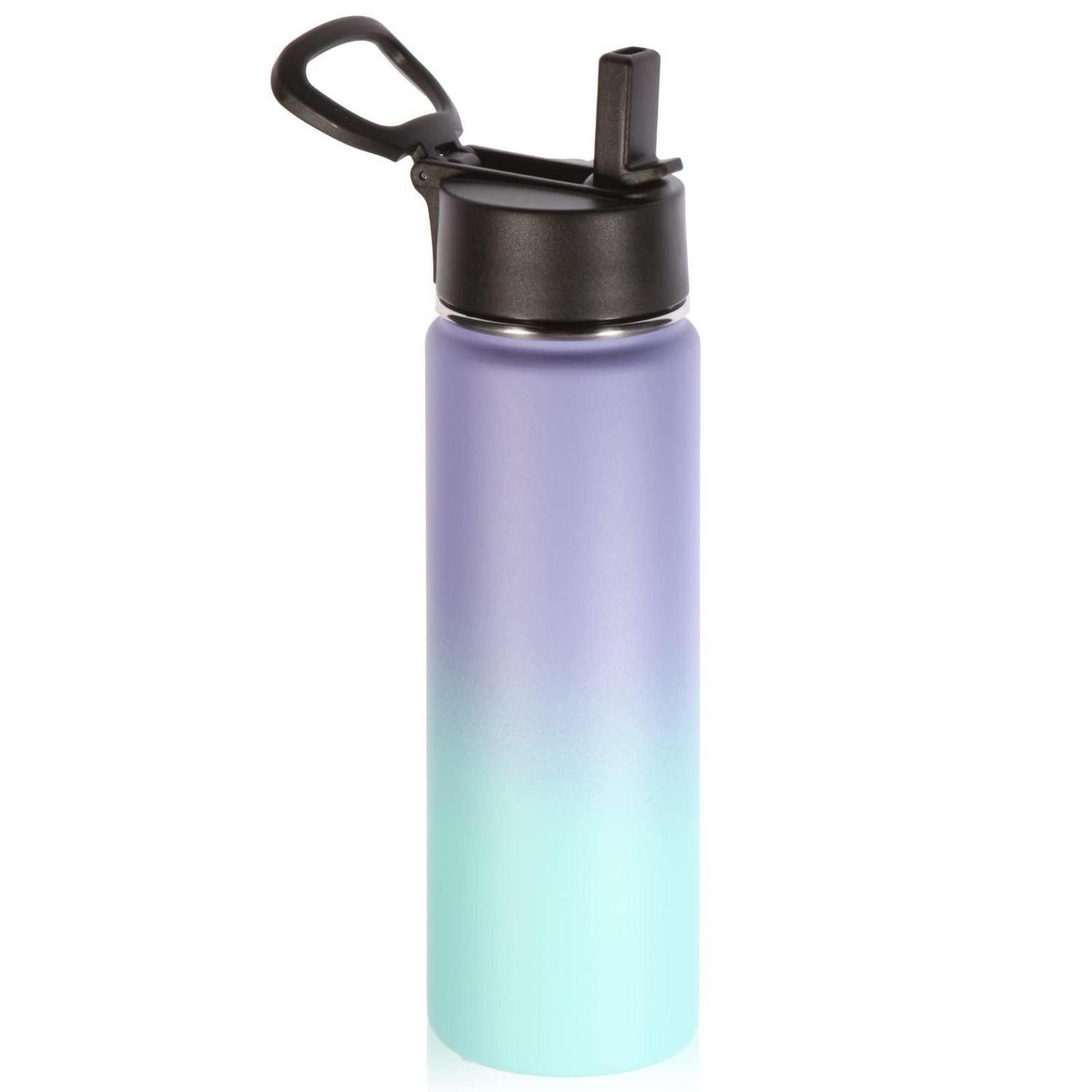 LuxusKollektion Thermoflasche Trinkflasche Edelstahl 650ml Lila-Blau