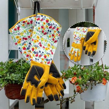 yozhiqu Gartenhandschuhe Mikrofaser-Handschuhe für Blumen und Garten mit Stichschutz Langärmelige Armschützer, Anti-Biss-Schutz, atmungsaktiv und flexibel