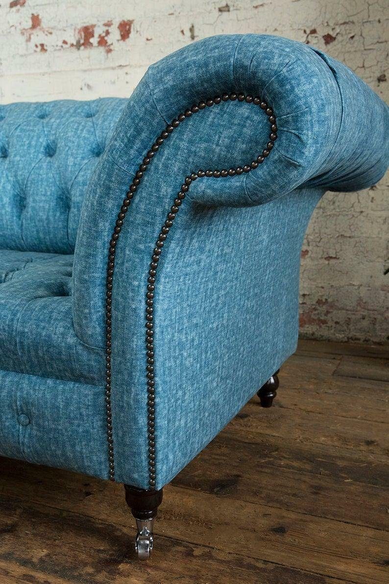 Stoff Polster Couch JVmoebel Textil Sitz Sitzer 3 3-Sitzer Chesterfield