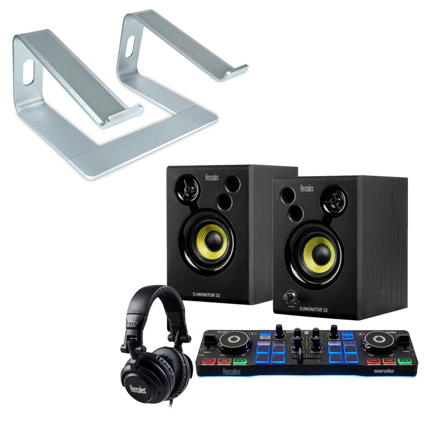 DJ Controller Hercules DJ Starter Kit DJ Set mit Ständer Silber