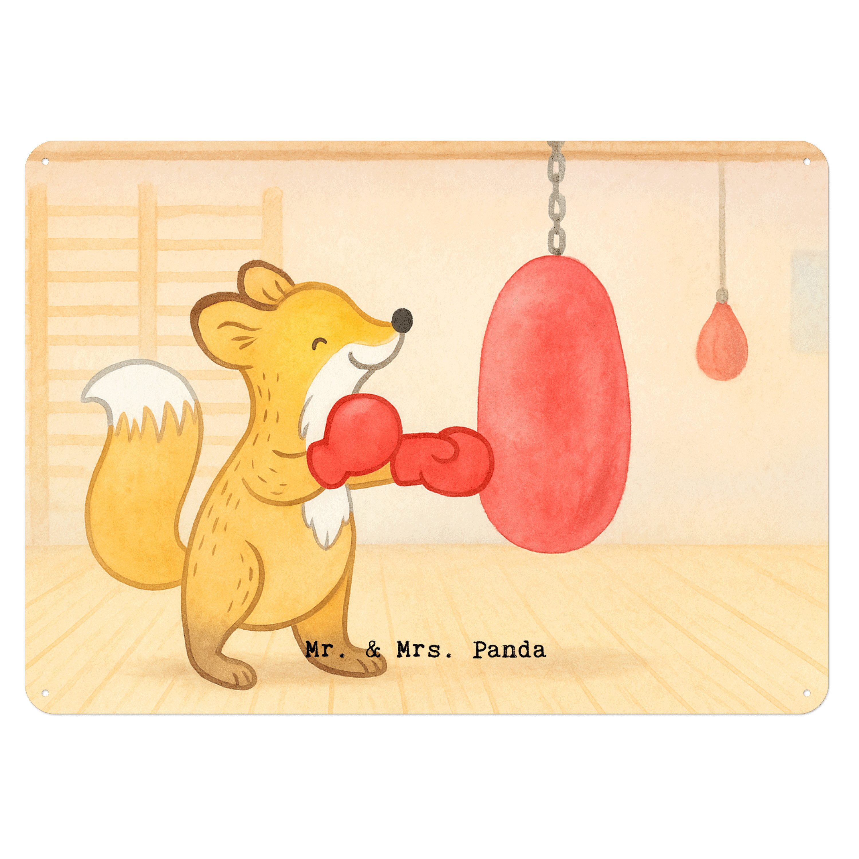 Mr. & Mrs. Panda Metallschild Fuchs Boxen Design, Blechschild, Weiß, Boxkampf, Auszeichnung, Boxtra, (Packung, 1 St), Blechschild Küche Spruchschild Aus Metall Blechschild Mit Motiv