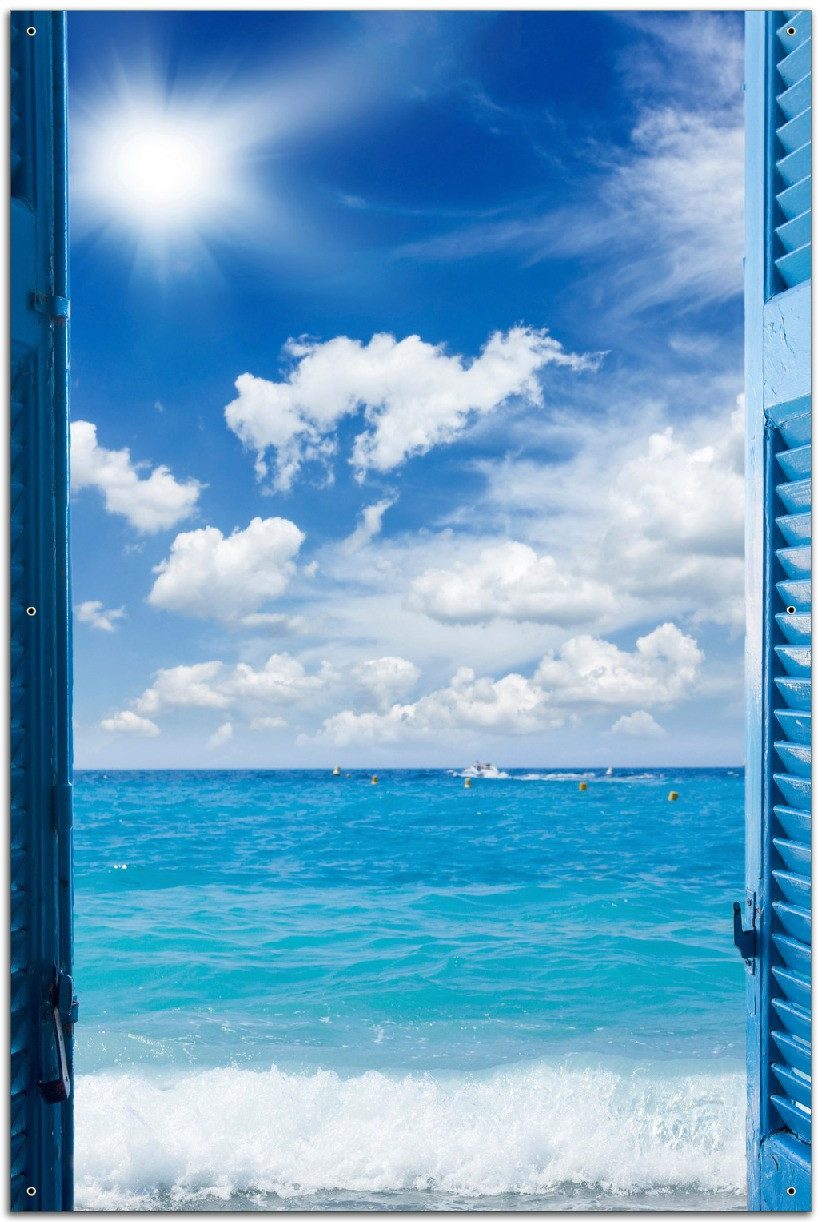 Wallario Sichtschutzzaunmatten Blick aufs Meer