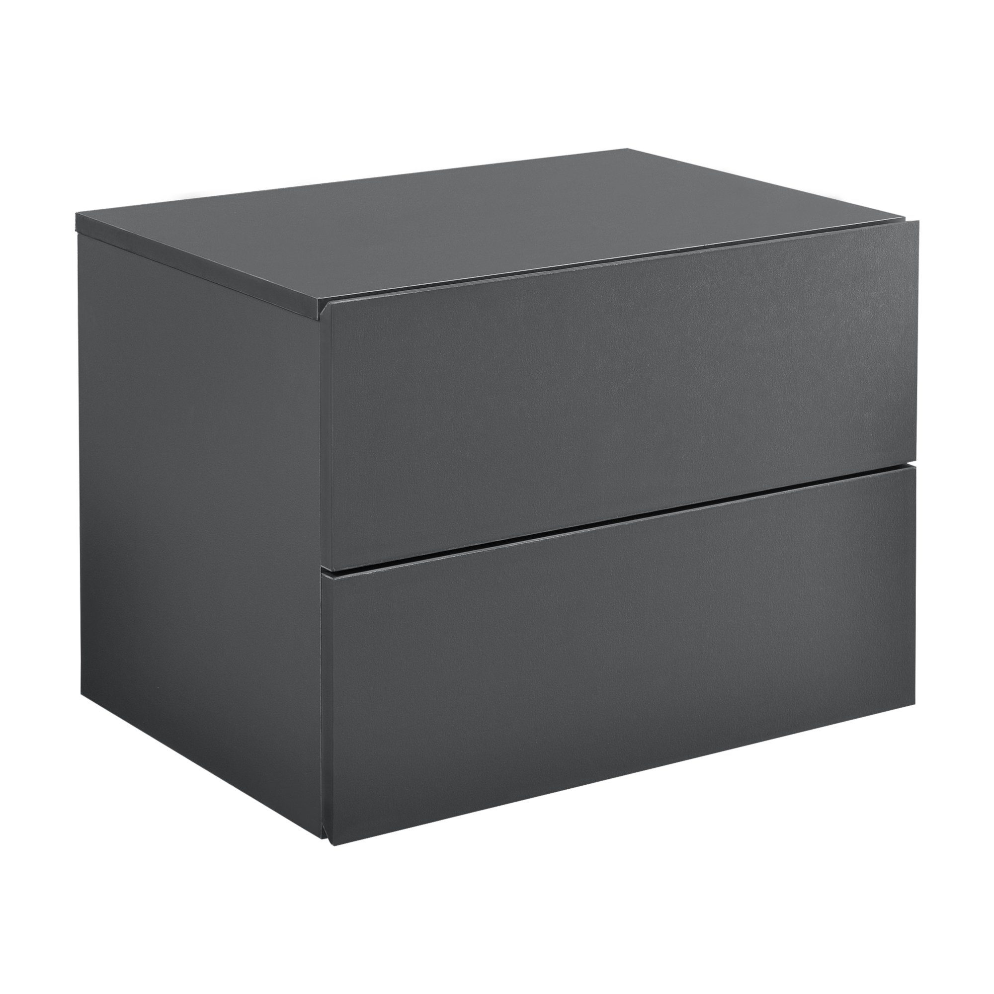 en.casa Hängeschrank »Ampfing« Wandschrank mit 2 Schubladen 40x29x30 cm Dunkelgrau
