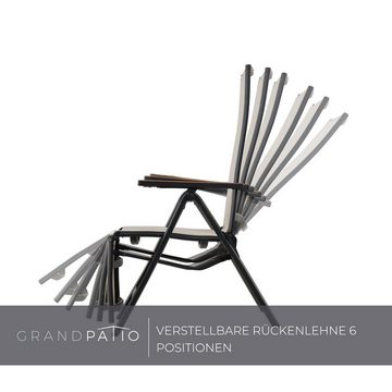 Grand patio Gartenliege Liegestuhl, Rückenlehne verstellbar, aus Aluminium, 6-fach verstellbare Rückenlehne
