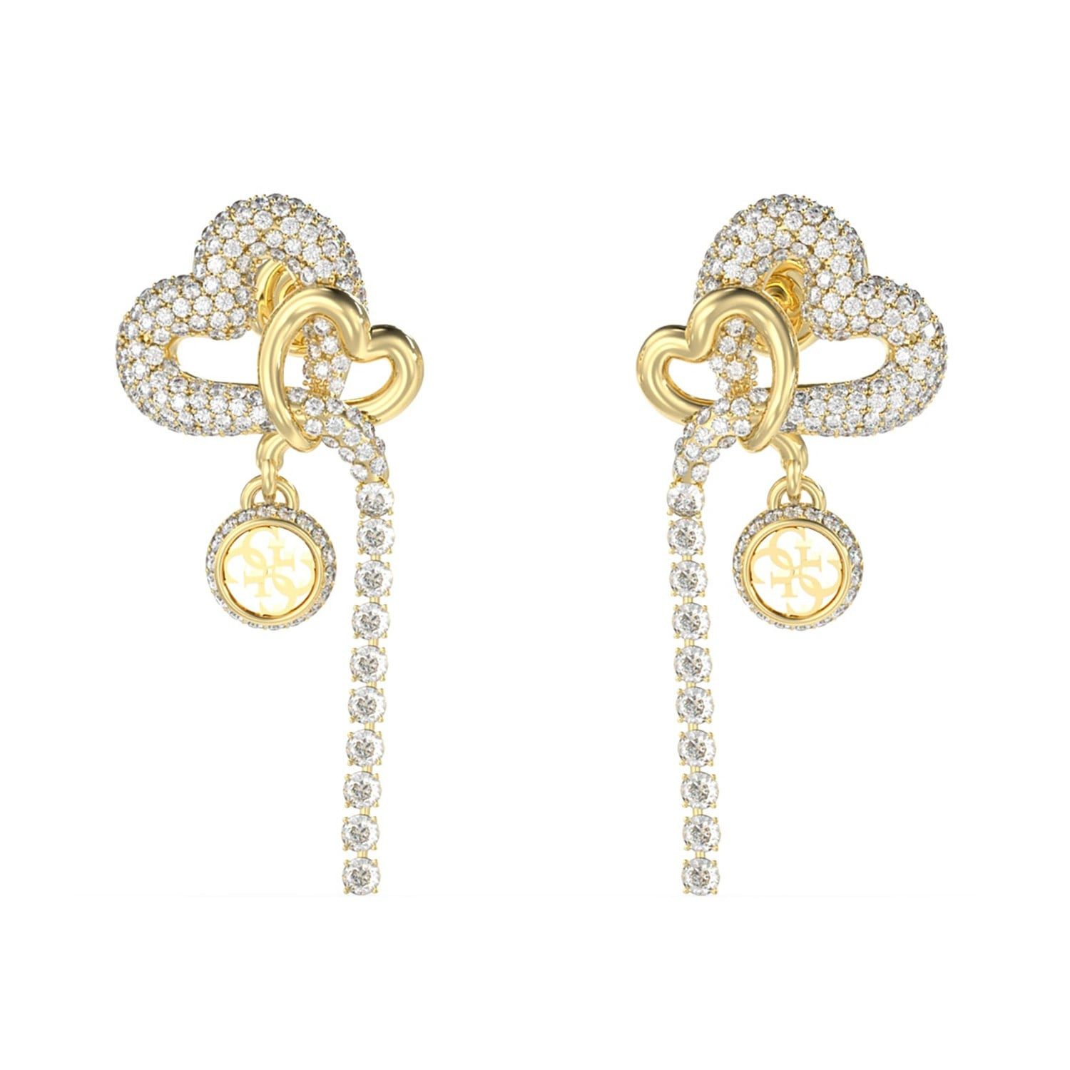 Guess Paar Ohrhänger Damen-Pavé Goldfarben