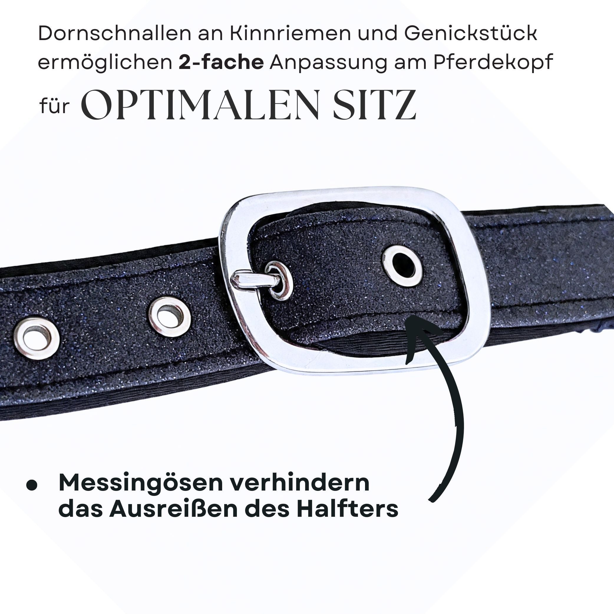 Pferdelinis Halfter Halfter Pferde Glitzer, gepolstert, Größe Pony, Cob, Warmblut, Shetty, Glitzer
