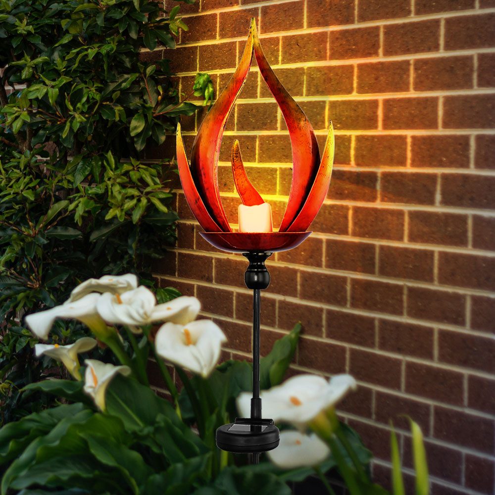 GLOBO LIGHTING Außen-Stehlampe, LED-Leuchtmittel fest verbaut, Warmweiß, Solarleuchte Solarlampe Außenleuchte Gartenleuchte