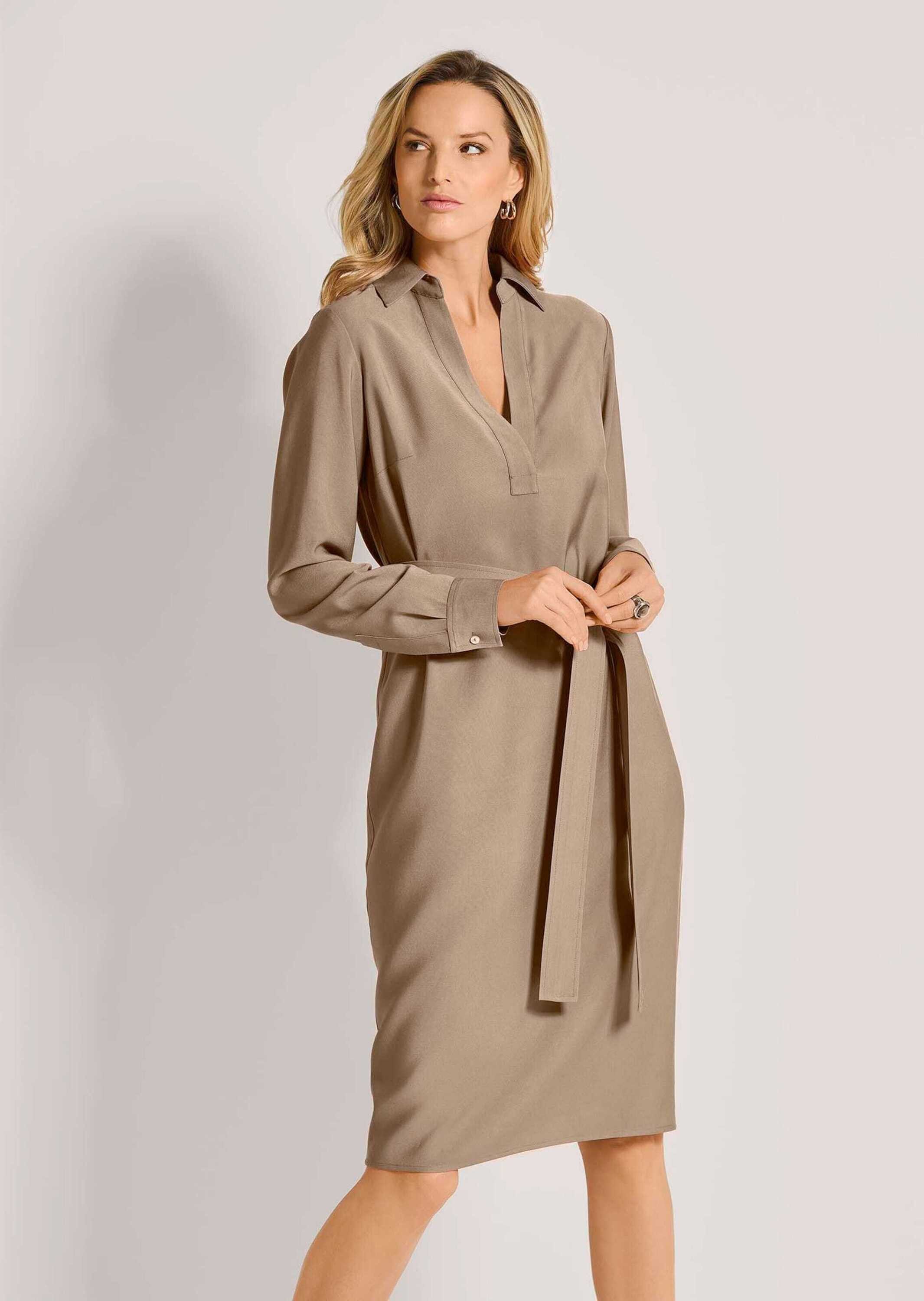Midikleid Tunika-Kleid mit Bindegürtel