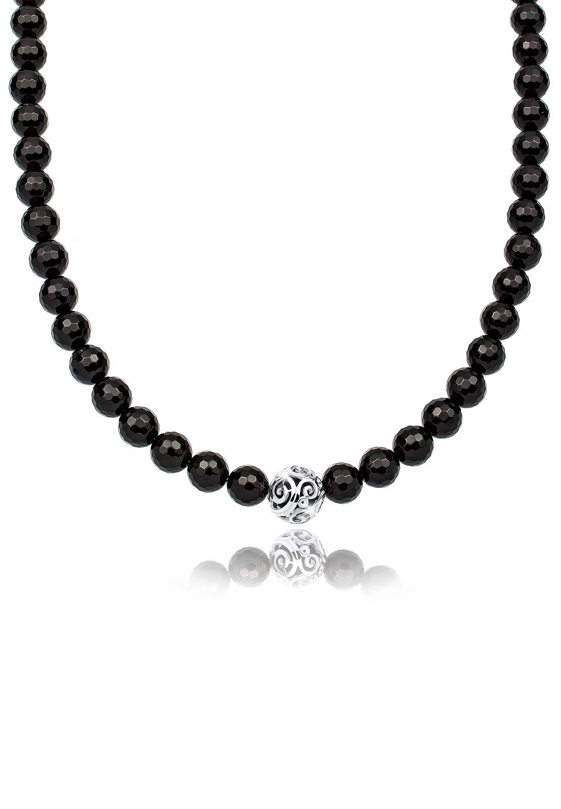Elli Kette mit Anhänger Ornament Onyx Schwarz 925 Sterling Silber, Ornament günstig online kaufen
