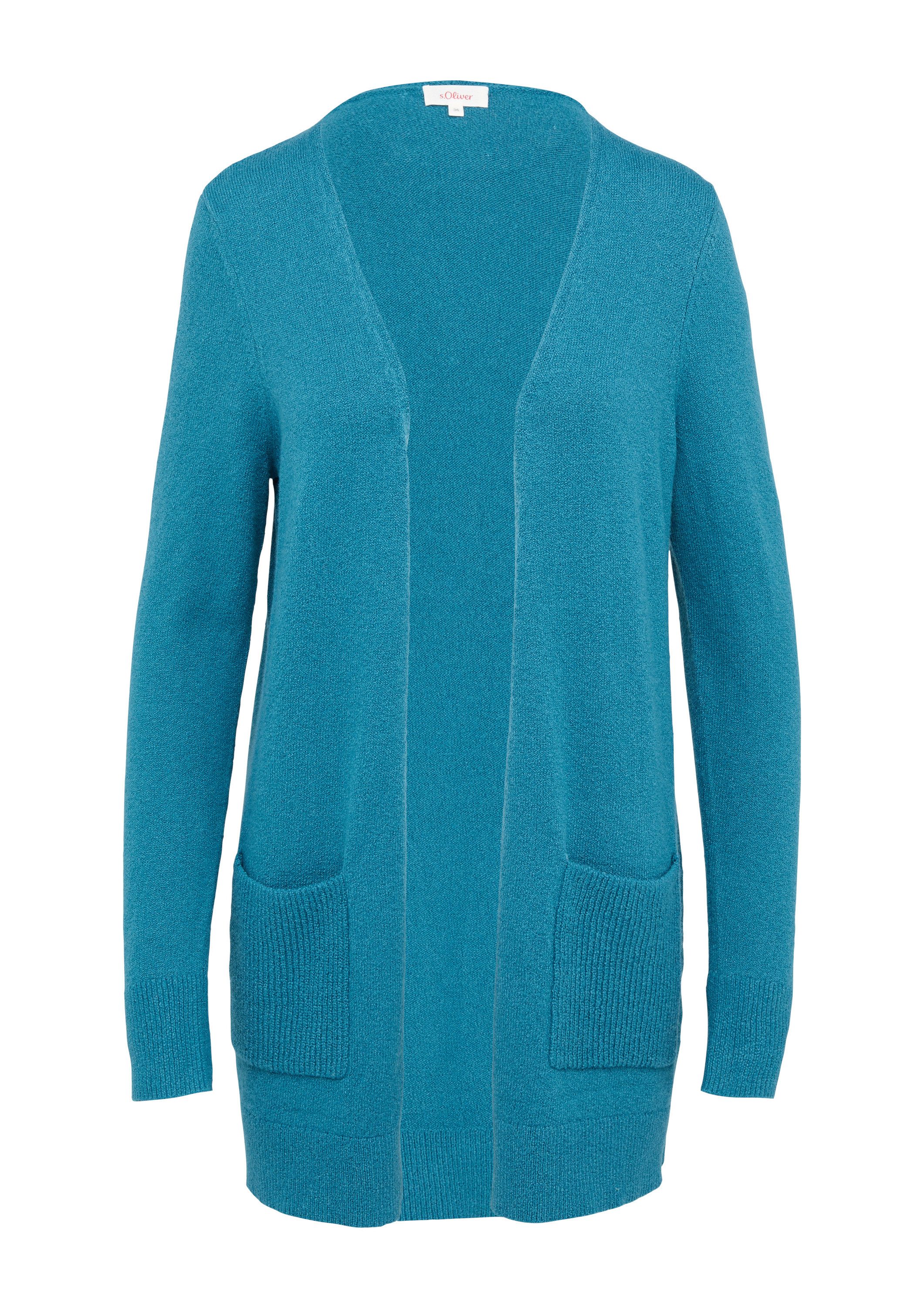 s.Oliver Cardigan Strickjacke Lange Strickjacke mit Rippbündchen günstig online kaufen