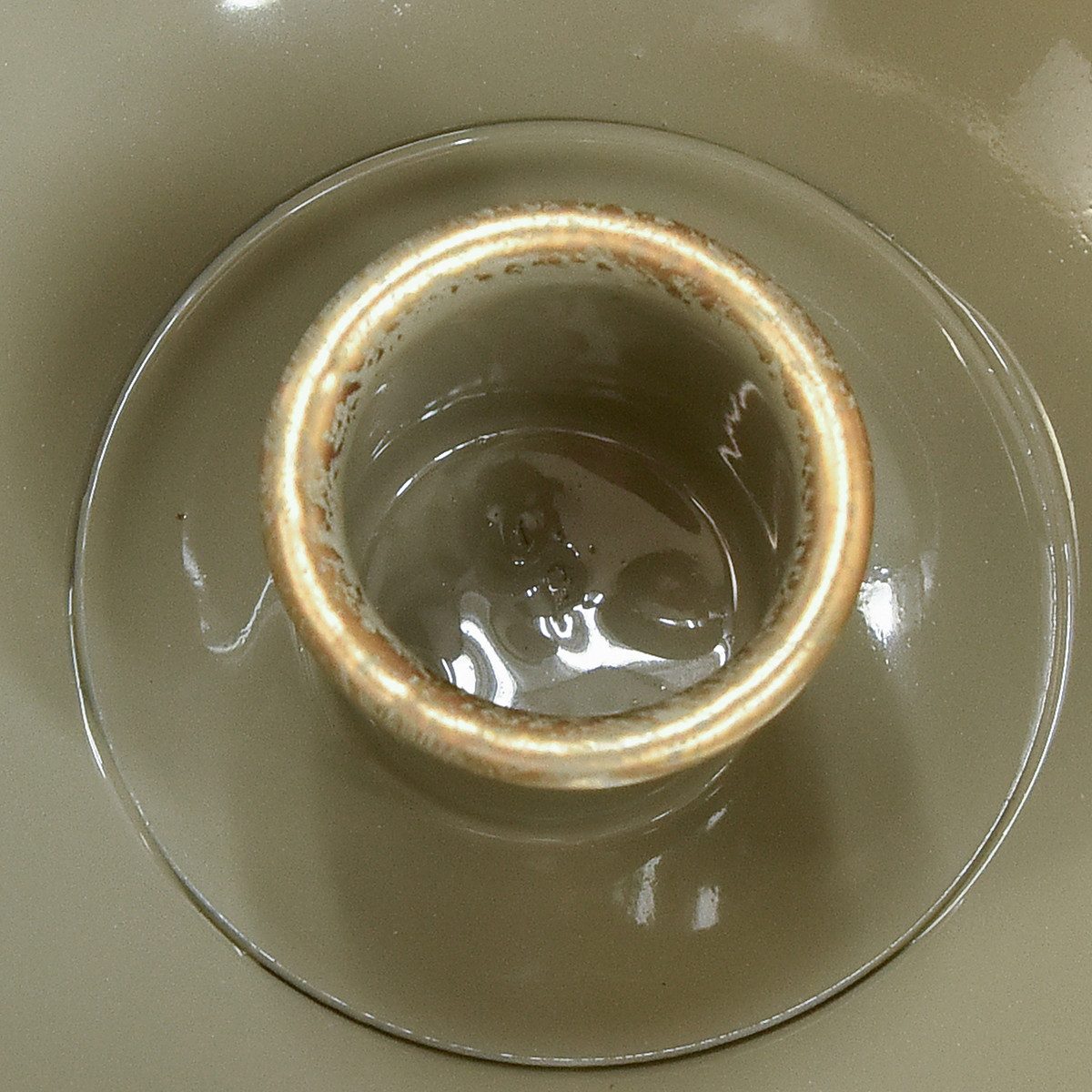 Viana Kerzenhalter Metall Stabkerzenhalter Grau-Gold Jugendstil H9,5cm