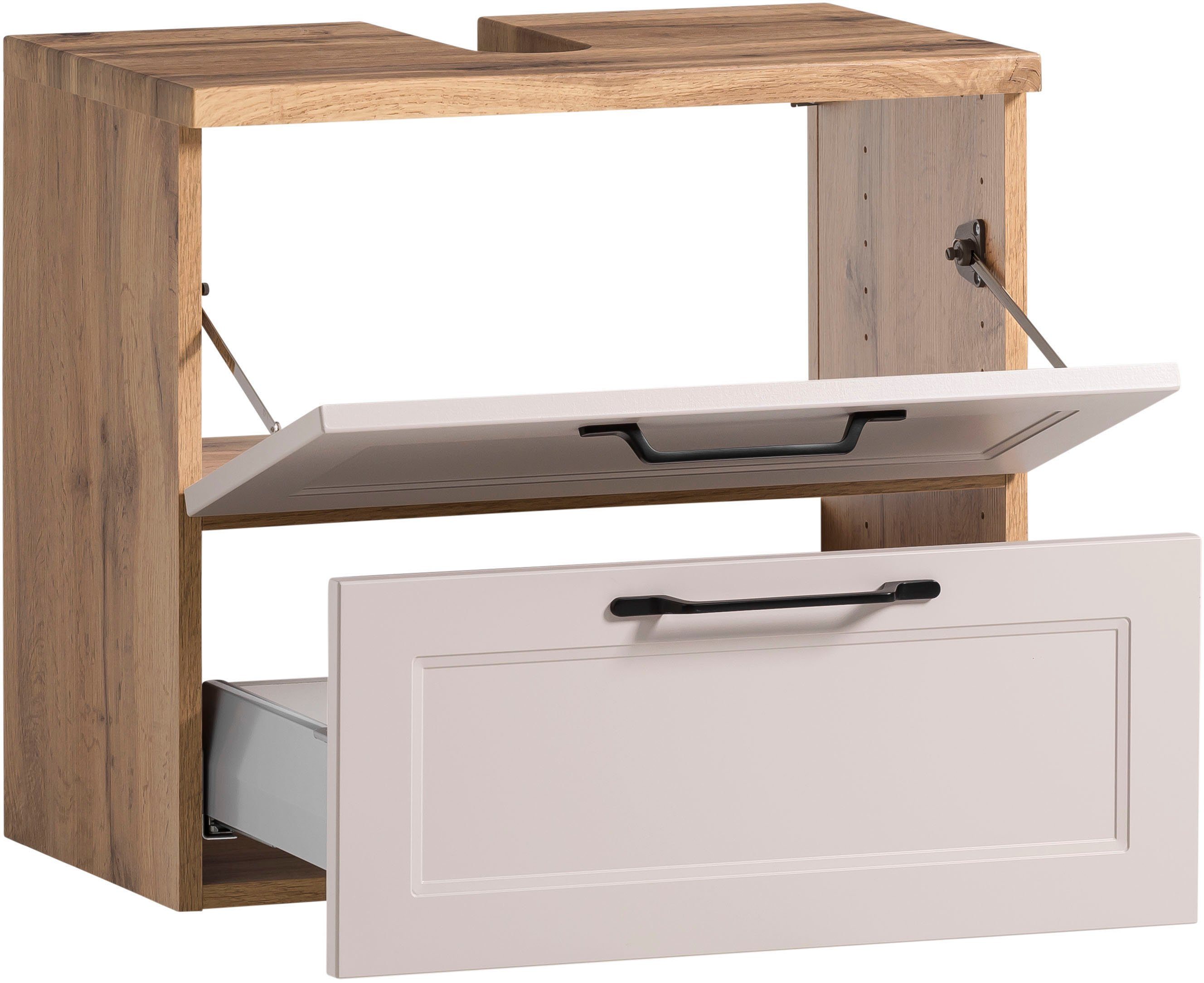 welltime Waschbeckenunterschrank Lana Badmöbel, 2 Schubladen, 60 cm breit