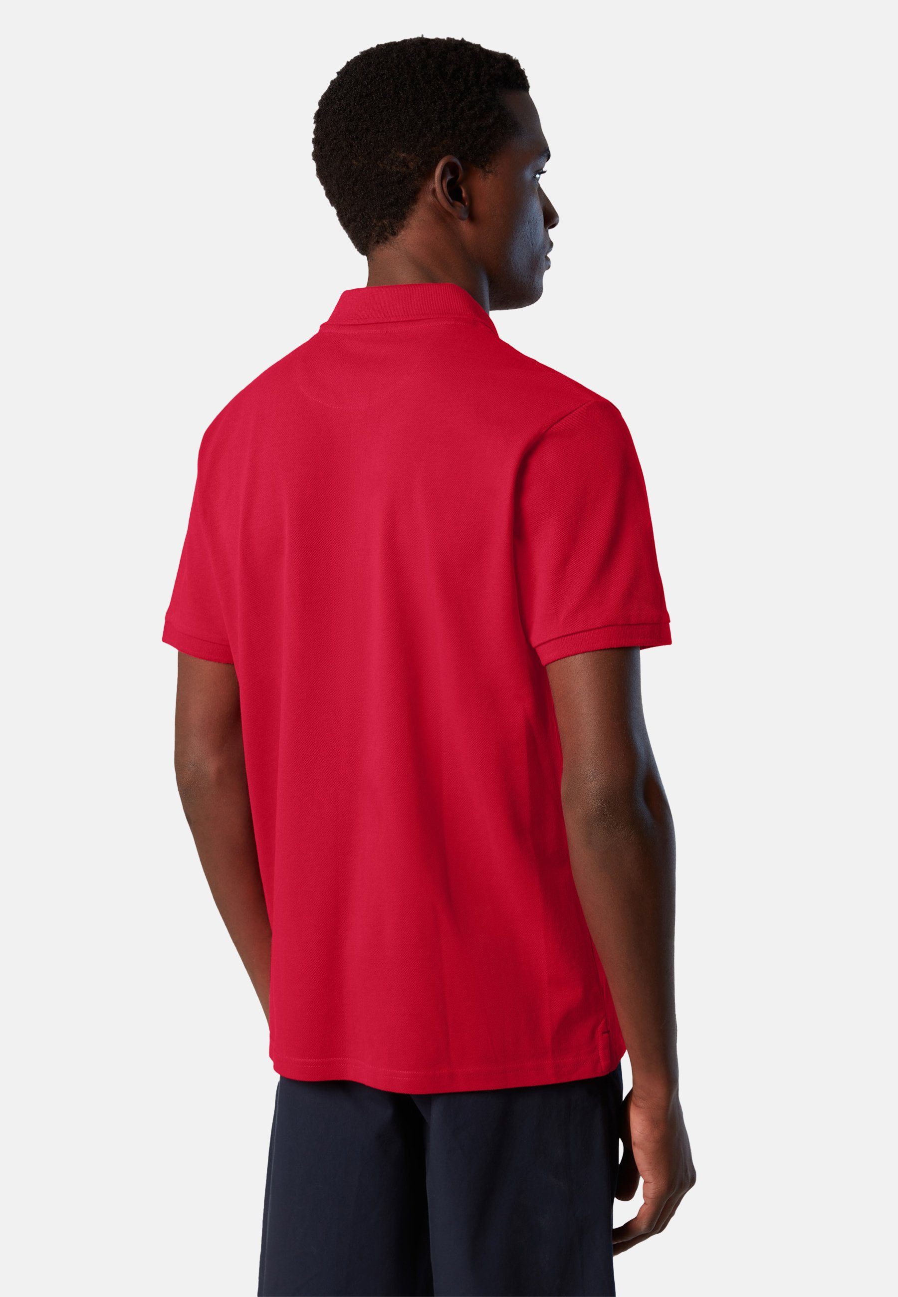Bio-Baumwolle klassischem Poloshirt North Poloshirt Sails mit RED Design aus
