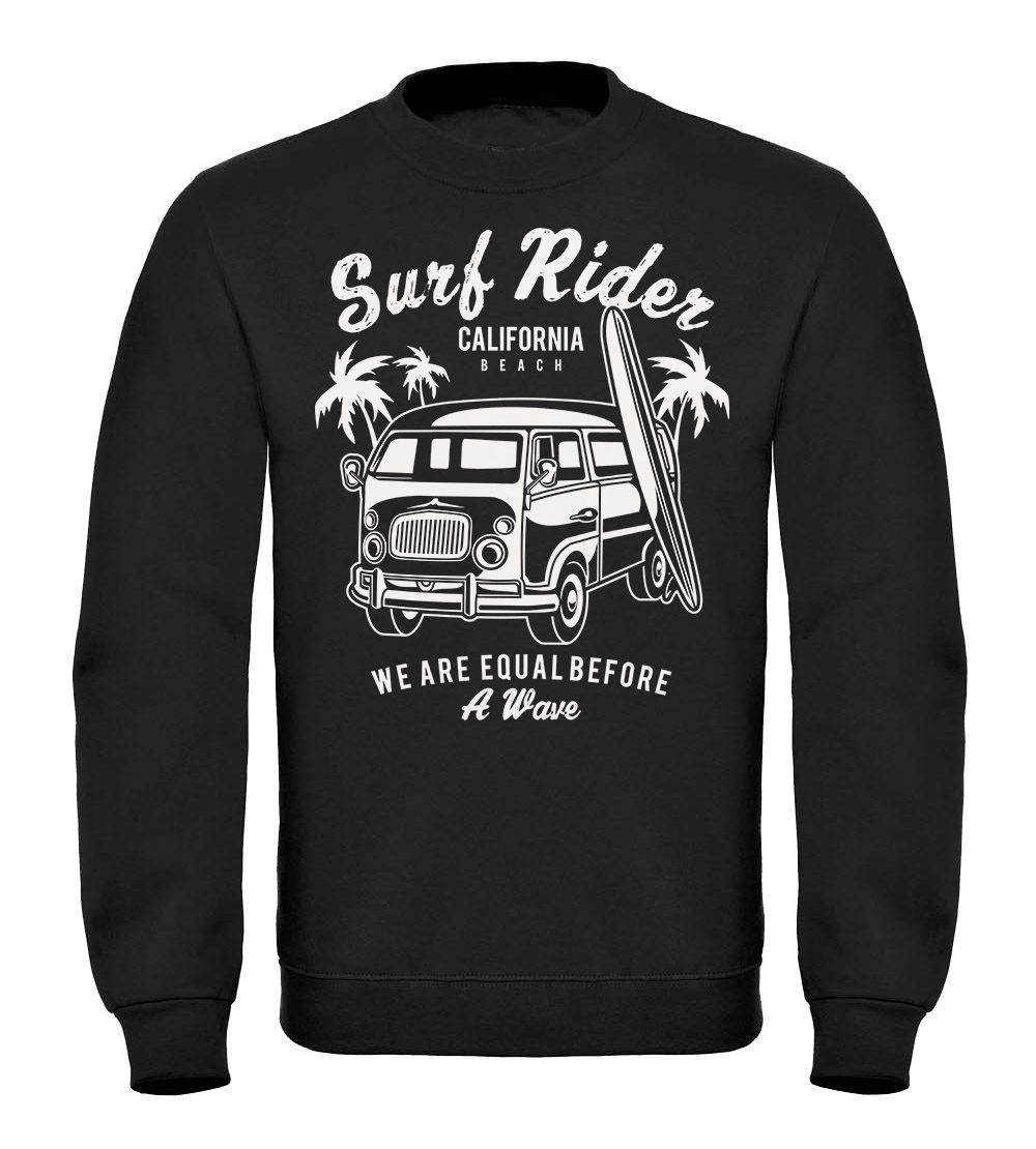 Neverless Sweatshirt Herren Sweatshirt Surfing schwarz Männer Bus Pullover Neverless® Retro