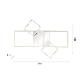 LeuchtenDirekt LED Deckenleuchte LED Deckenleuchte IVEN quadratisch, 2xLED-Board/12W/3000K, kleine Quadrate sind schwenkbar