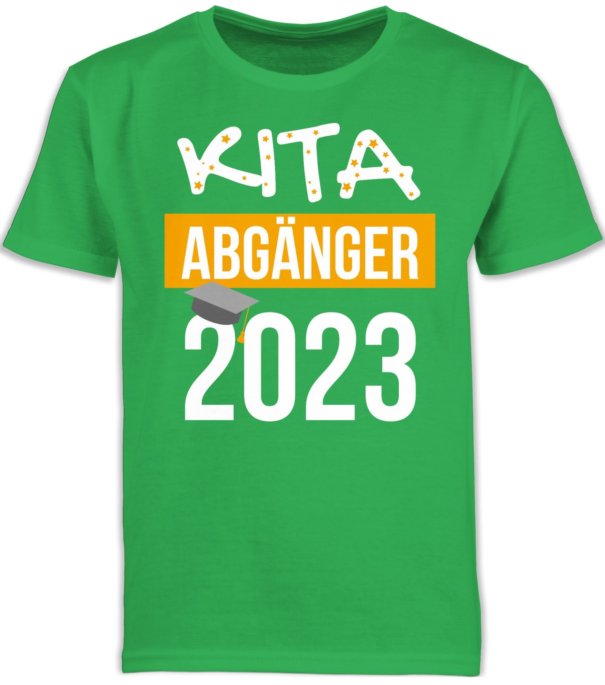 Einschulung Abgänger T-Shirt Geschenke Shirtracer 2 Junge Schulanfang Grün Kita 2023