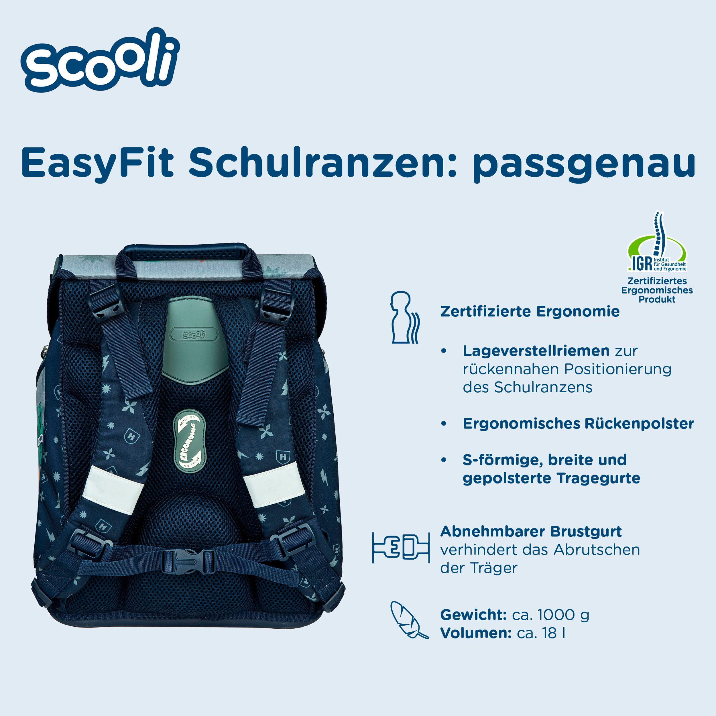 Scooli Schulranzen EasyFit, Harry Potter Hogwarts (Set, 5-tlg)