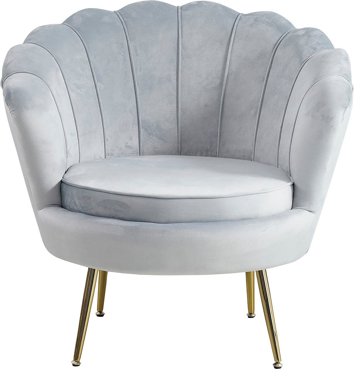 SalesFever Loungesessel Muscheldesign Clam, Hellgrau extravagantes