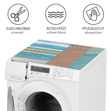 matches21 HOME & HOBBY Antirutschmatte Waschmaschinenauflage rutschfest bunte Streifen 65 x 60 cm, Waschmaschinenabdeckung als Abdeckung für Waschmaschine und Trockner
