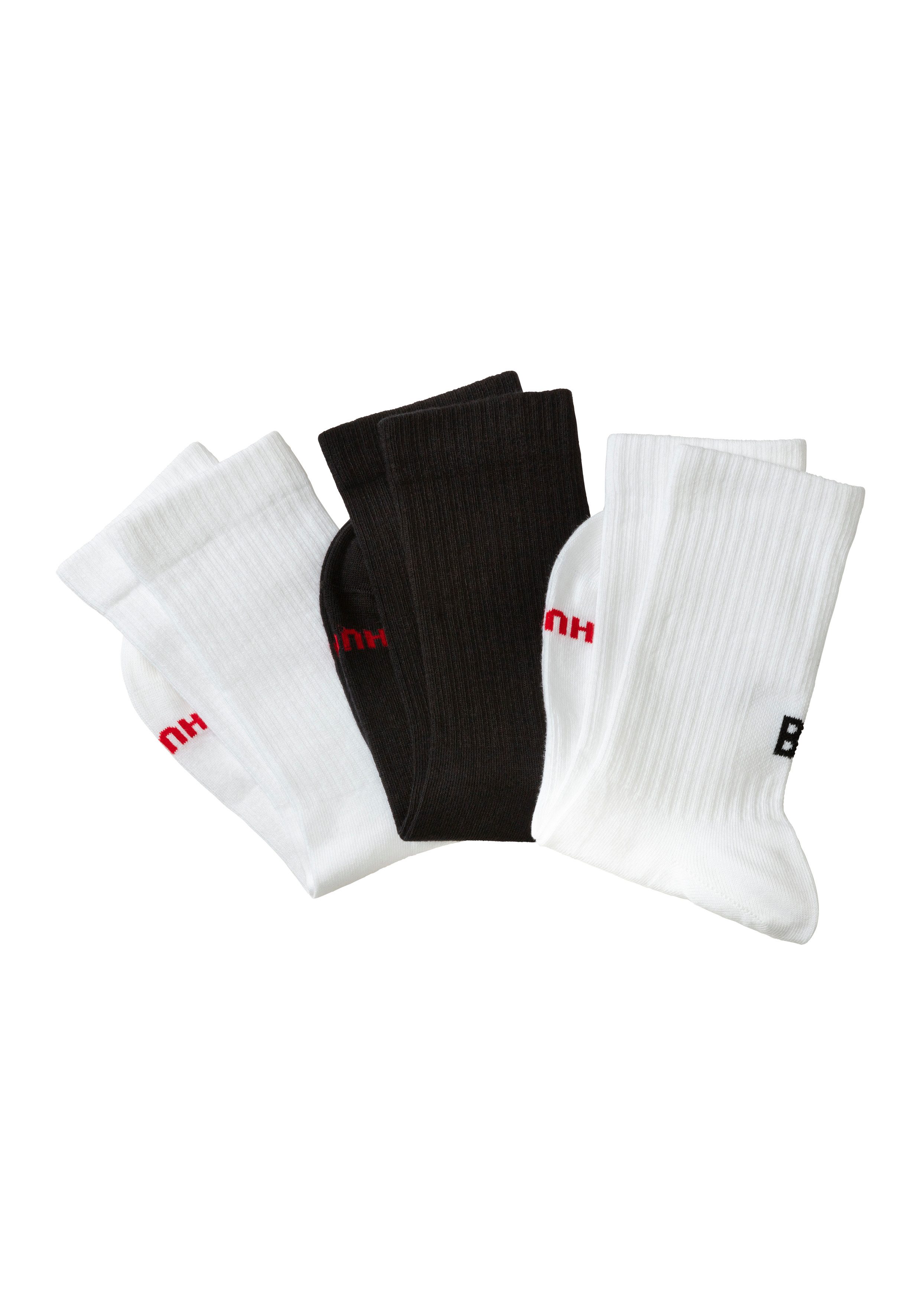 HUGO Freizeitsocken 3P QS MESSAGES CC (Packung, 3-Paar, 3er Pack) mit Logos günstig online kaufen