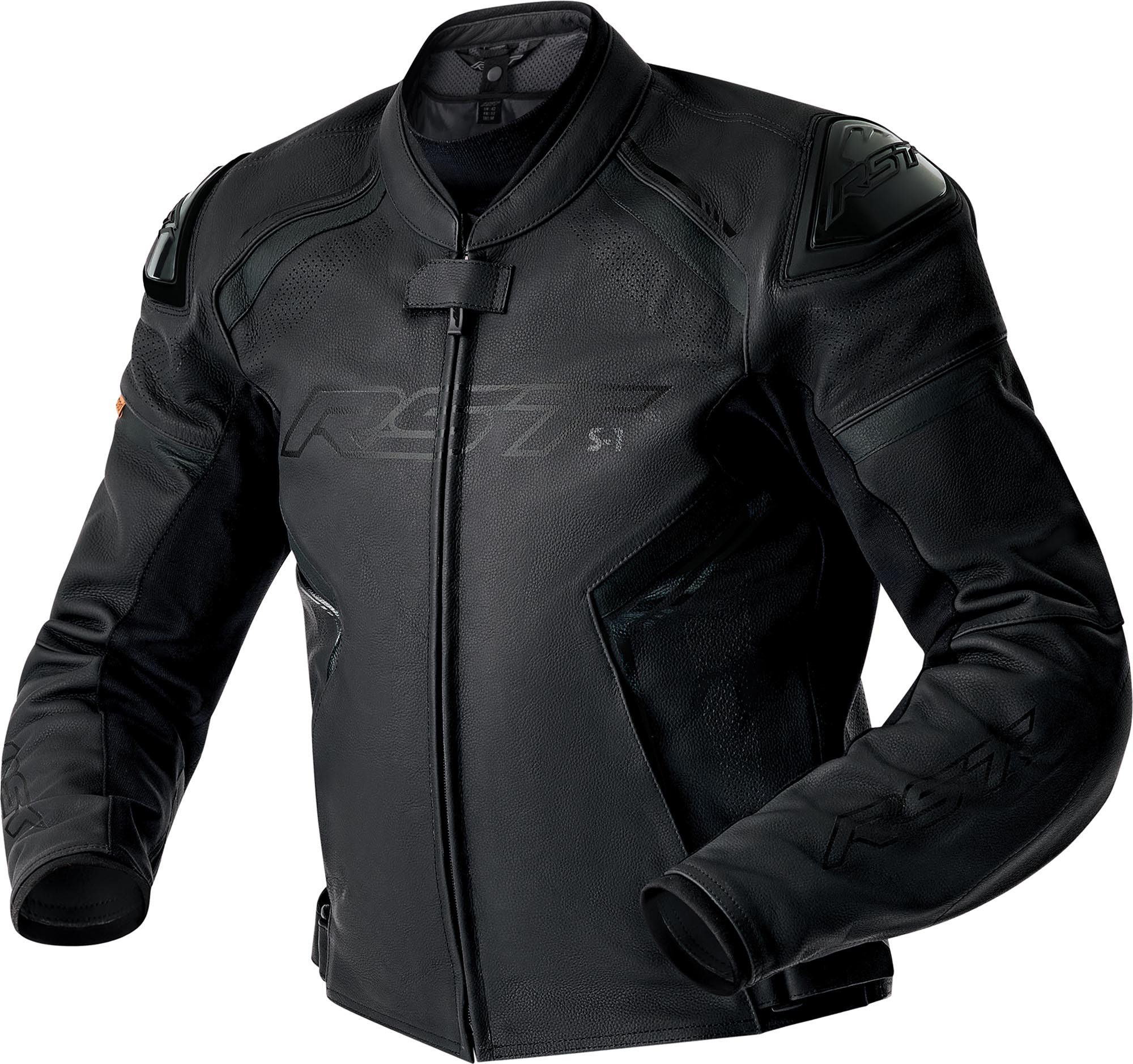 RST Motorradjacke S1 D3O perforierte Motorrad Lederjacke Verbindungsreißverschluss,Ellenbogenprotektoren enthalten,herausn
