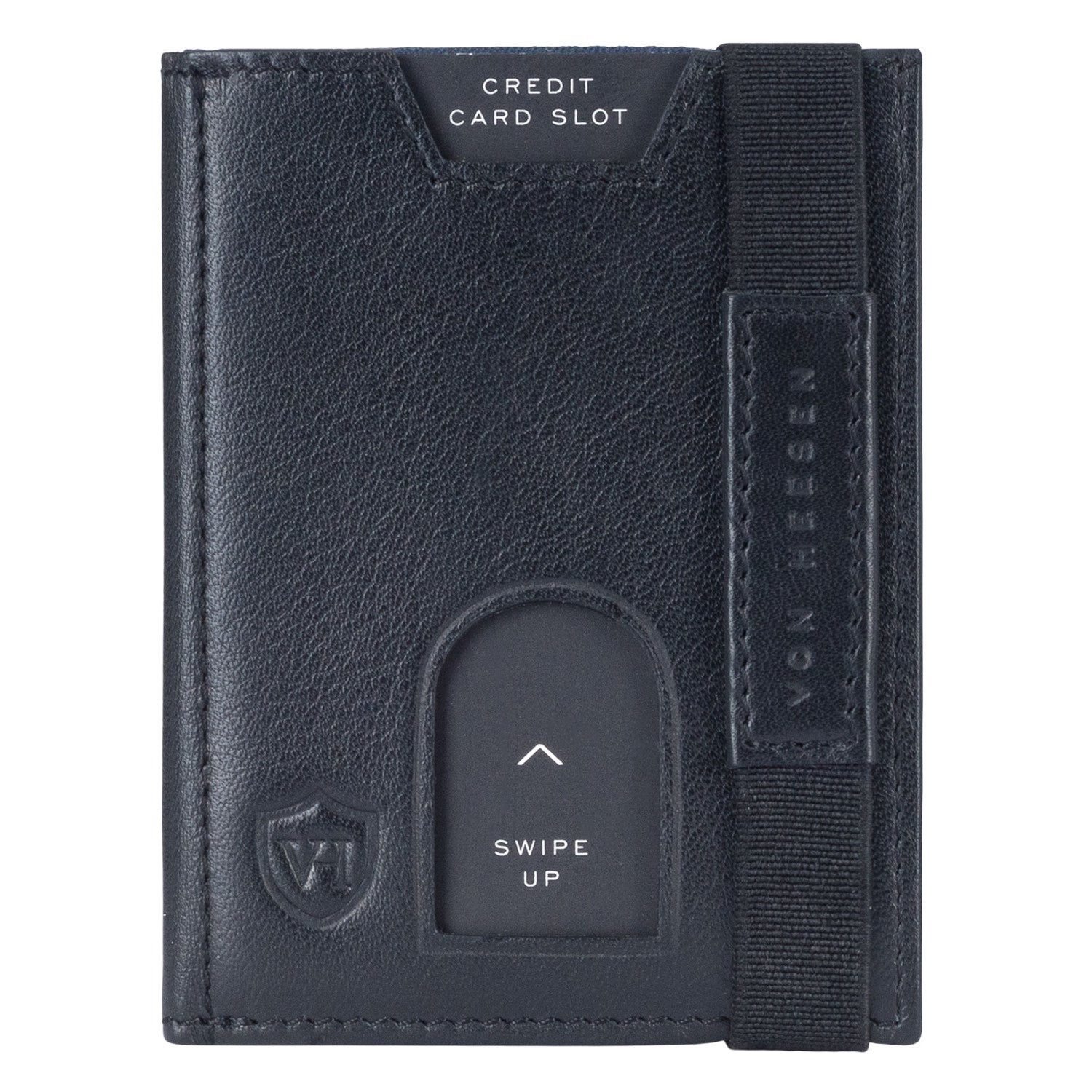 VON HEESEN Geldbörse Whizz Wallet RFID-Schutz mit Kartenfächer, Portemonnaie Schwarz Wallet Geschenkbox 6 & inkl. Geldbeutel Slim