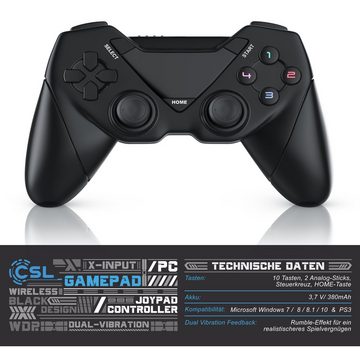 CSL Gamepad (1 St., Wireless Controller für Android / PC / PS3 / X-Input / OTG Adapter)