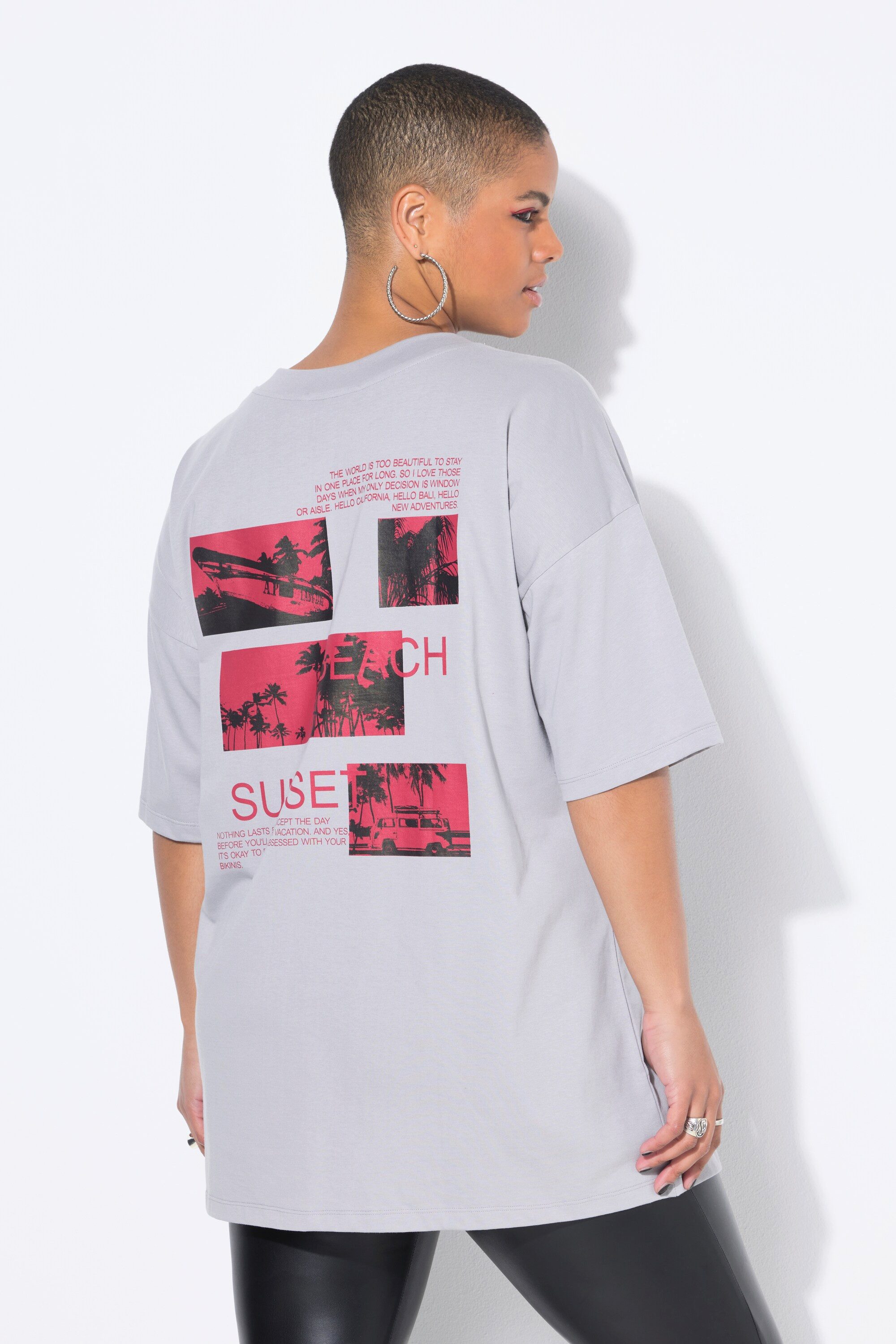 Studio Untold T-Shirt T-Shirt oversized Palmen Halbarm – Bild 3 von 4