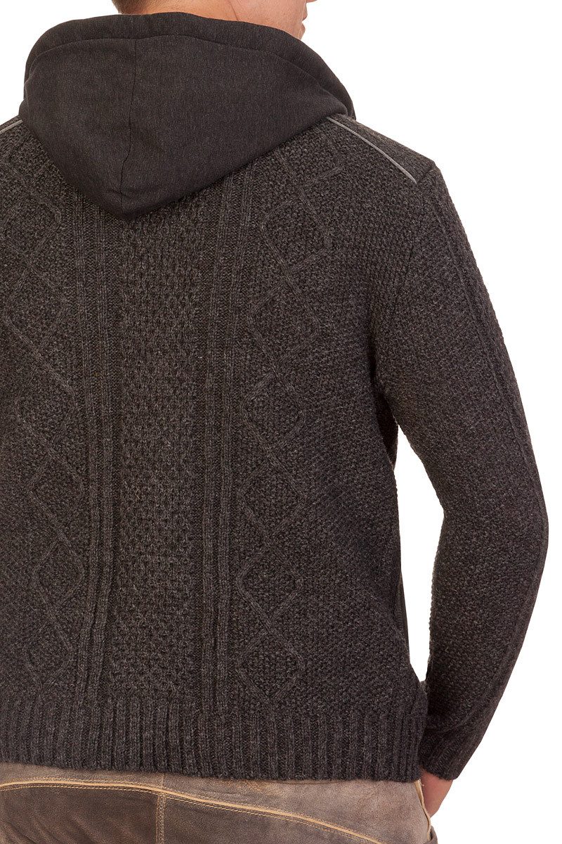 Spieth & Wensky Trachtenstrickjacke Strickjacke Herren - KARLMÜNZ - dunkelgrau