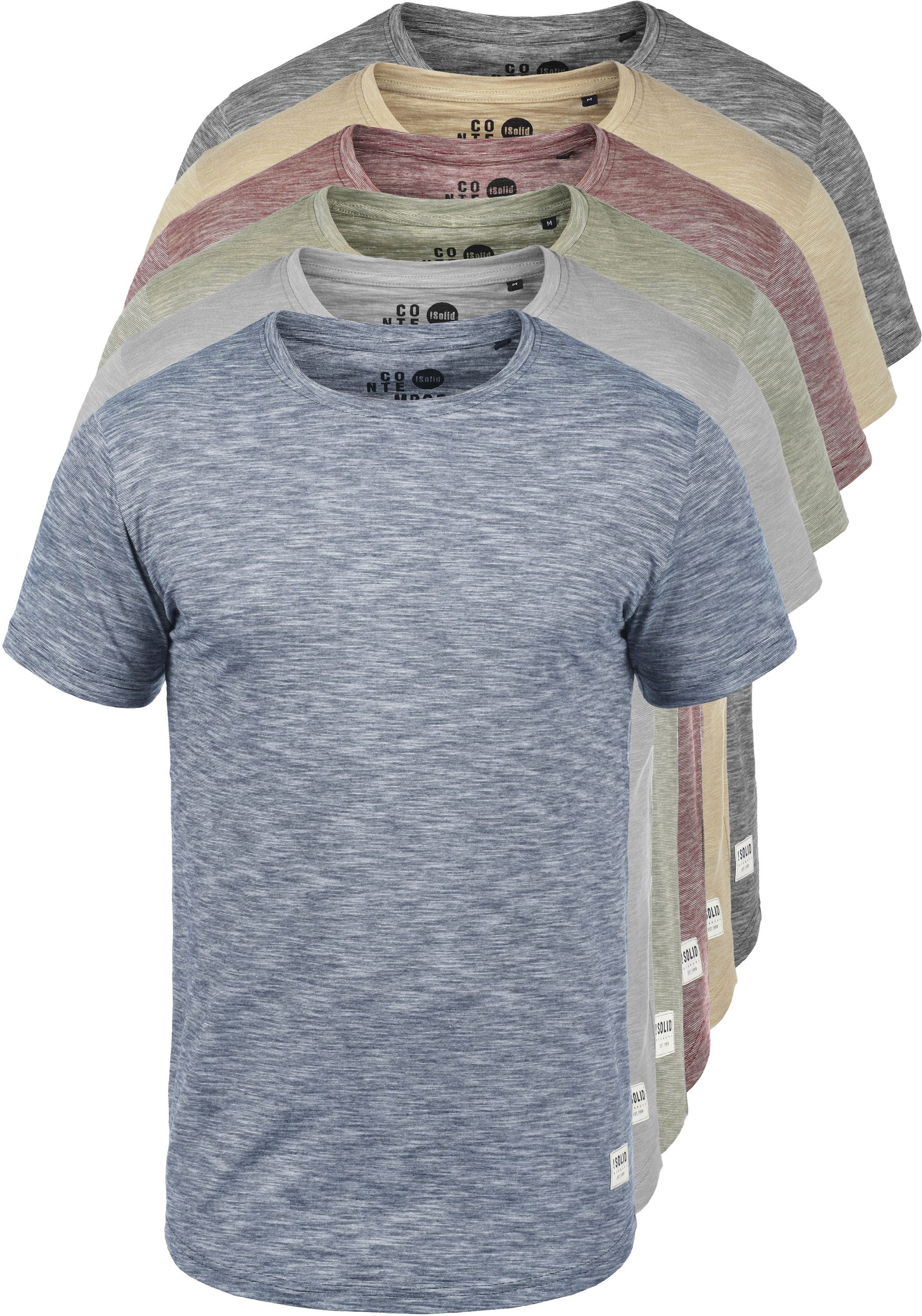 !Solid Rundhalsshirt SDFigos Kurzarmshirt mit Melierung