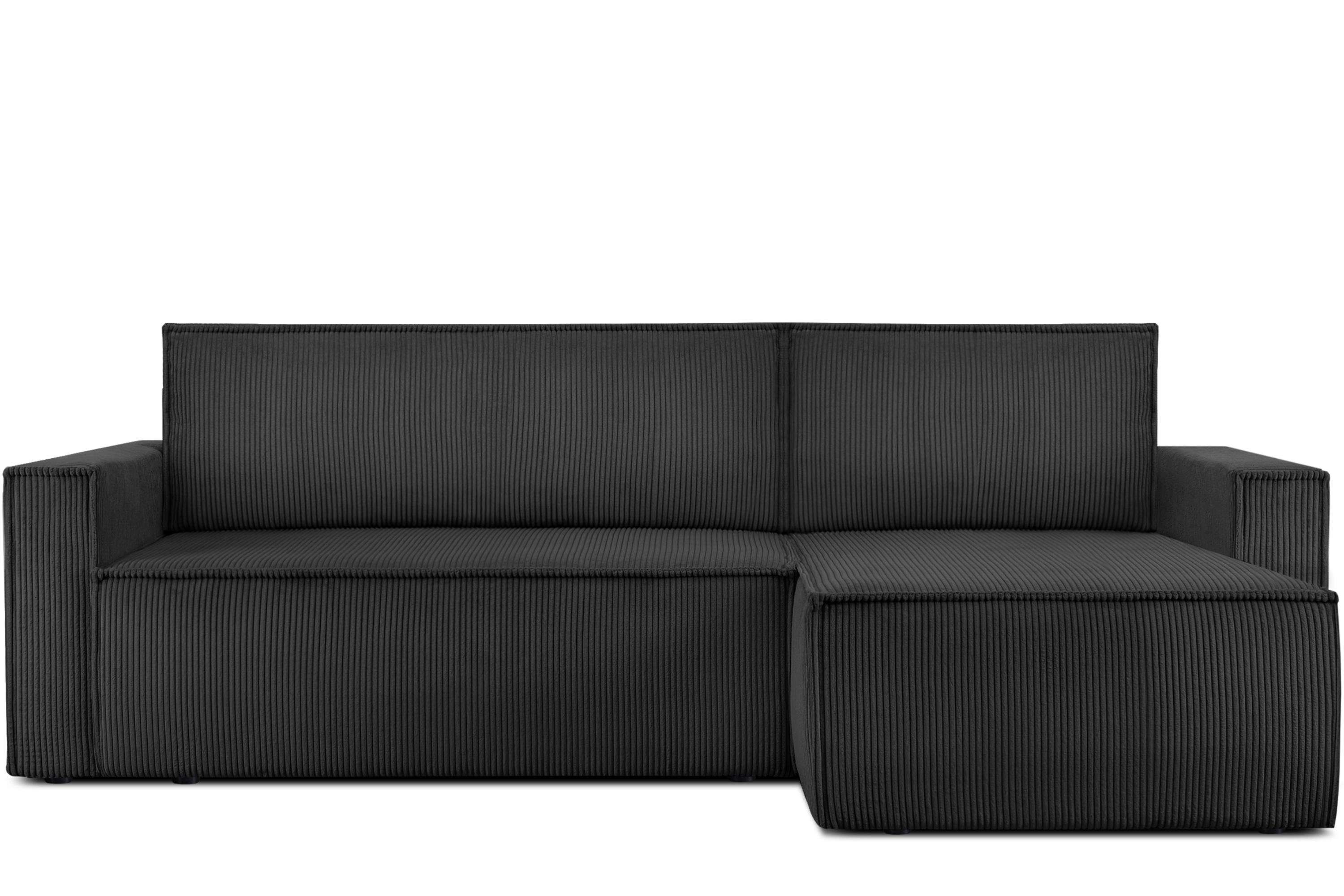 der mit Ecksofa dunkelgrau in Friendly in oder EU, Konsimo Universal-Ecksofa rechts, NAPI Schlaffunktion, Cord-Stoff Pet hergestellt links