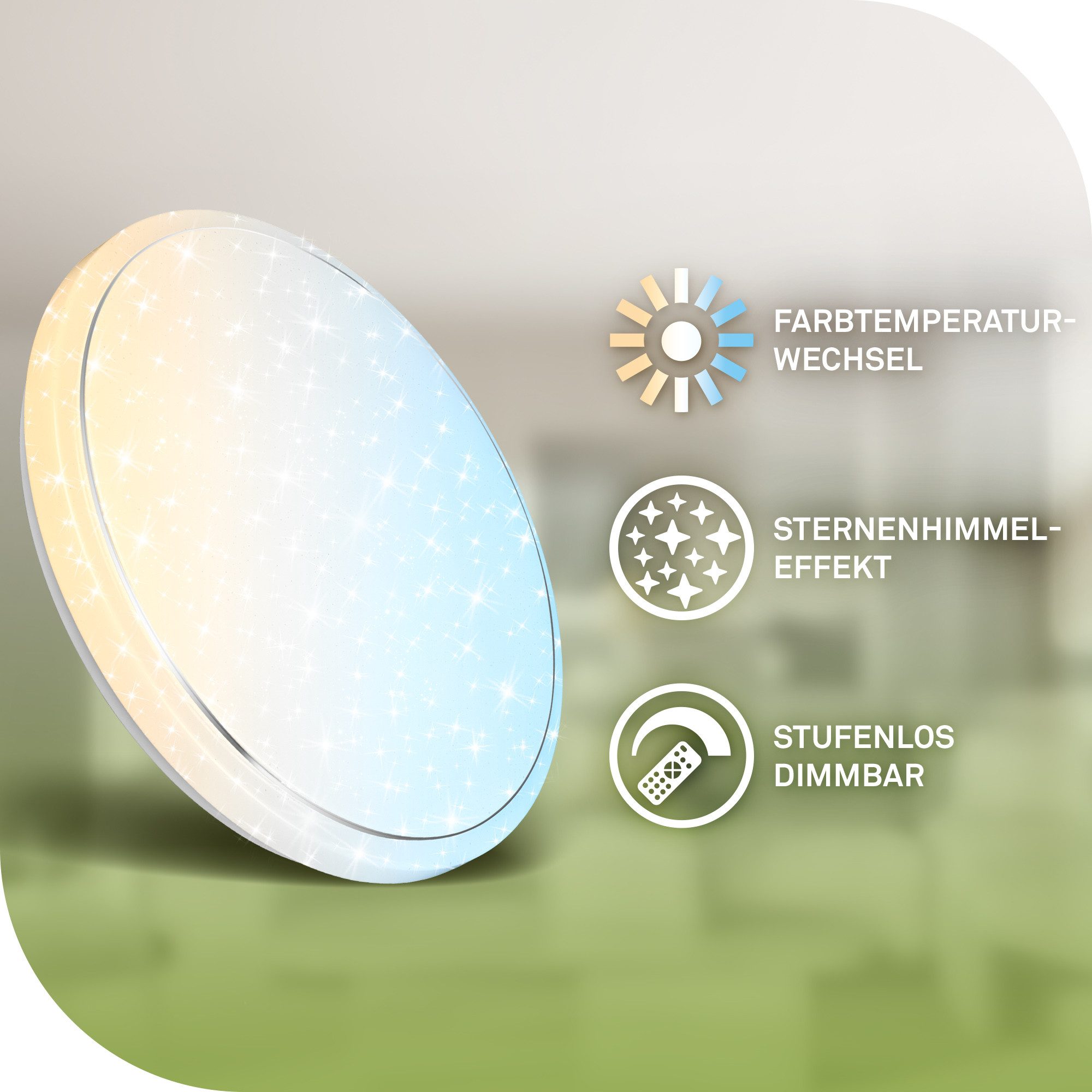 Briloner Leuchten LED Deckenleuchte 3869016, Dimmfunktion, LED fest integriert, 4000K - Neutralweiß