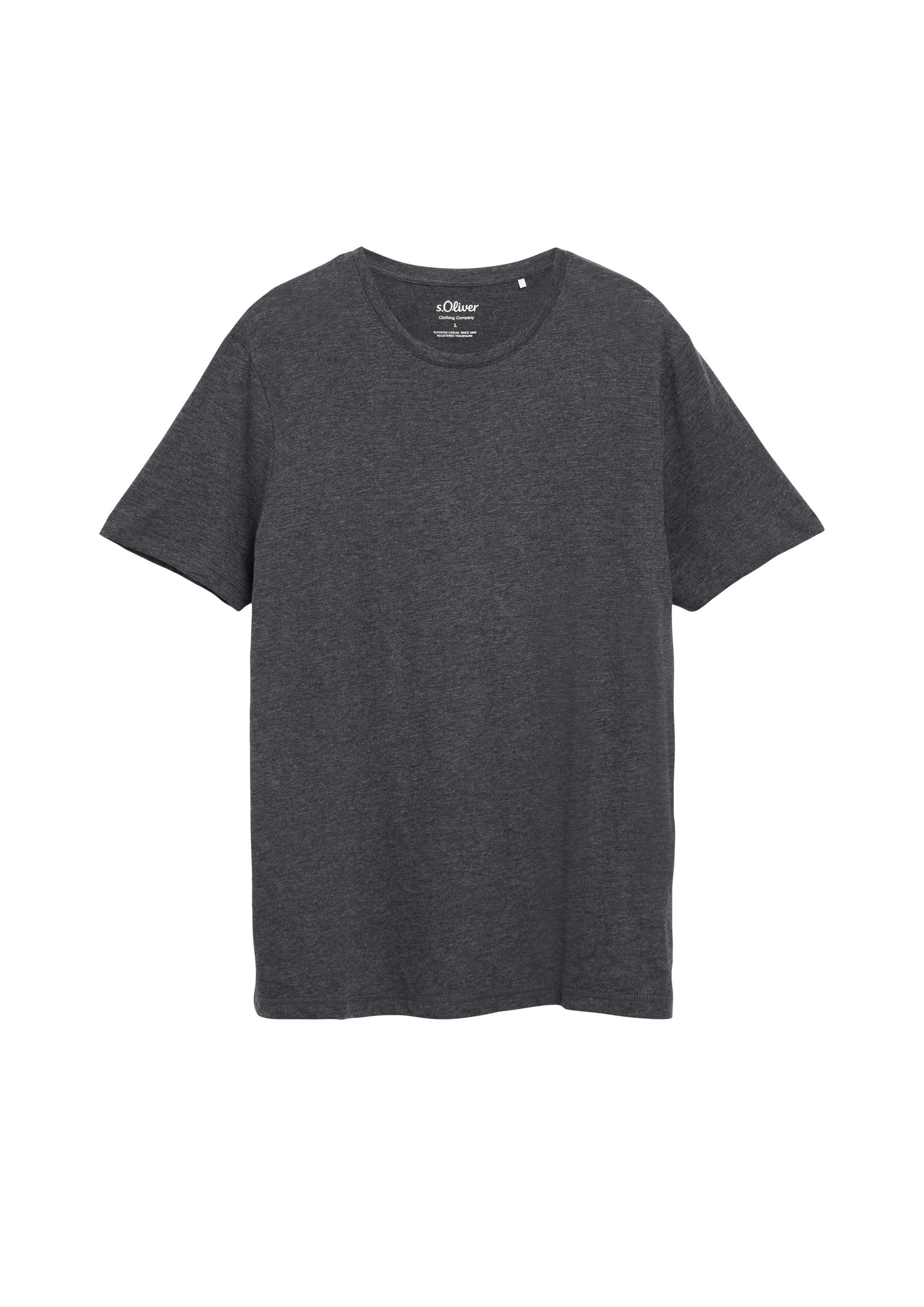 s.Oliver Kurzarmshirt T-Shirt Meliertes T-Shirt aus weichem Baumwollmix