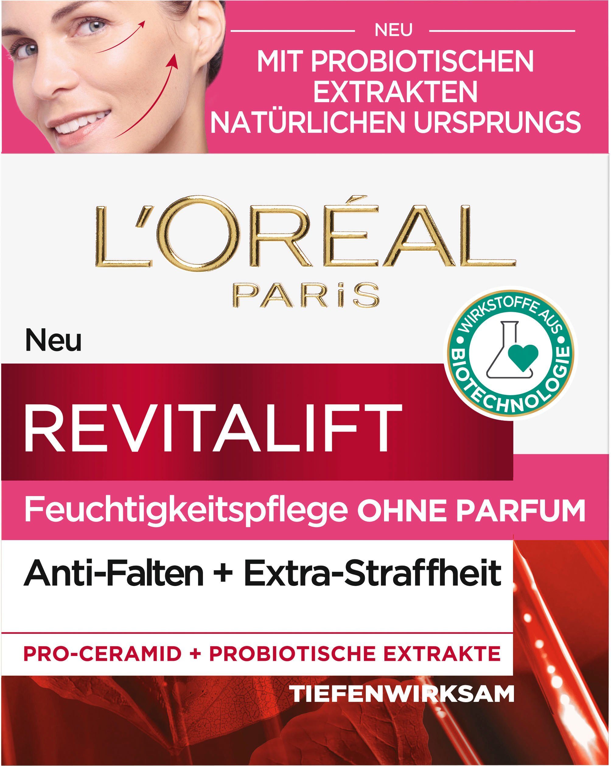 L'ORÉAL PARIS Feuchtigkeitscreme REVITALIFT KLASSIK OHNE PARFUM, für sensitive Haut, ohne Parfüm und Alkohol, mildert Falten
