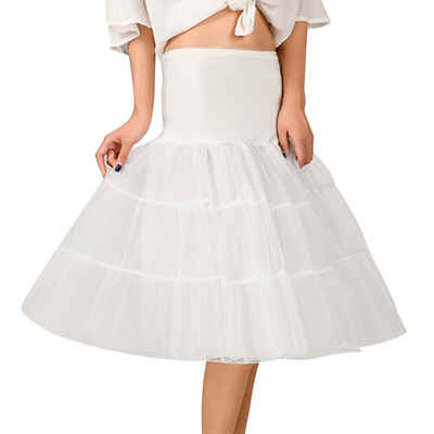 Mmgoqqt Petticoat-Kleid »Damen Basic Solide Vielseitige Dehnbar Informell Mini Skater Rock Mädchen Glocken Rock (S)«