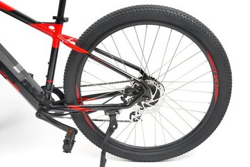 Lovelec E-Bike Alkor Rot/Schwarz 29" Reifen bis 140 kg,bis 25 km/h,130 km Reichweite, 9 Gang, Heckmotor, Kunststoffpedale mit Reflektoren, bis 140 kg, Aluminiumrahmen