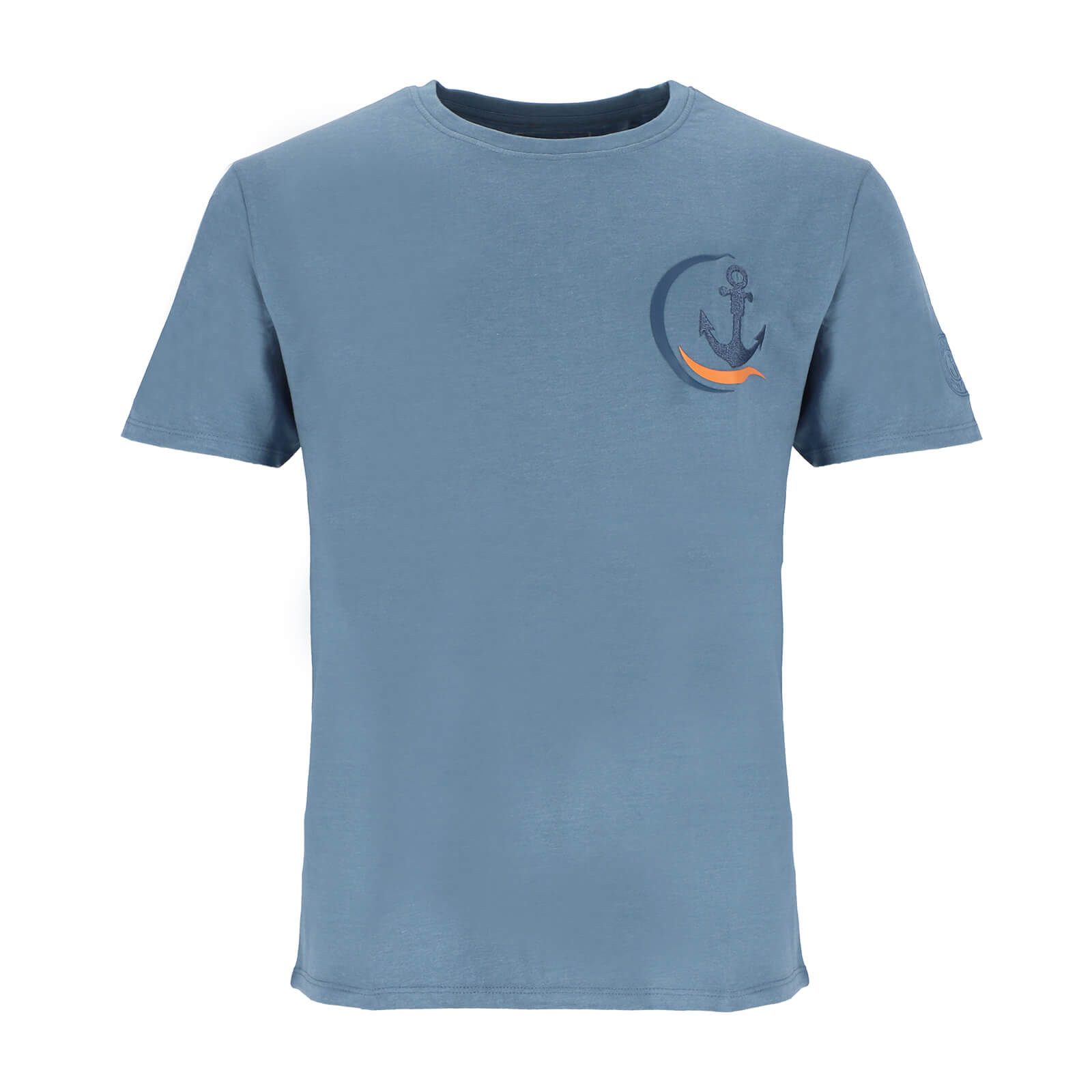 Wattlöper T-Shirt 11370 Herren Kurzarm-Shirt Anker-Design mit Wellen- & Halbkreis-Print Sommershirt & Freizeitshirt mit Rundhalsausschnitt - Maritimes Design