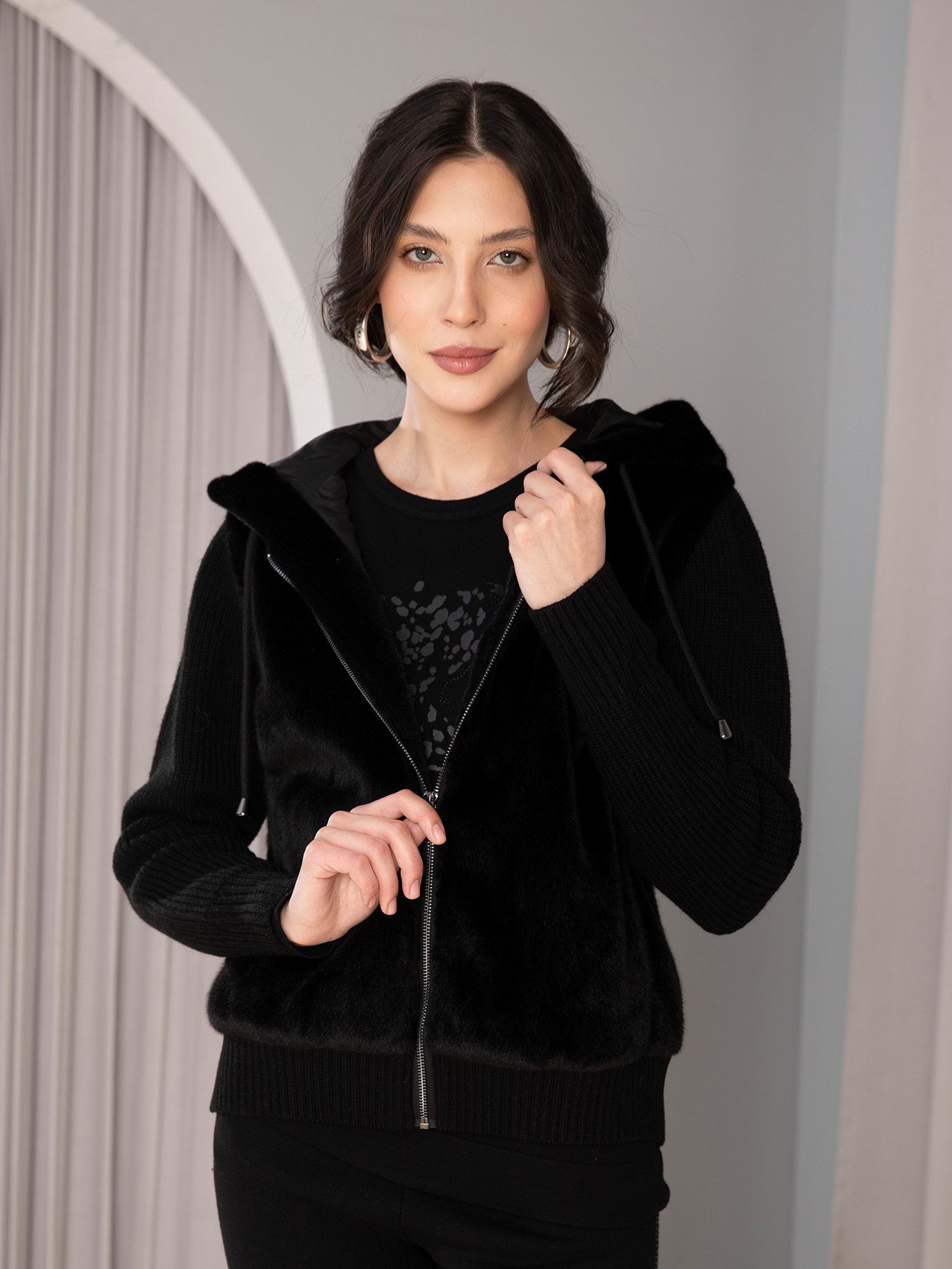 Passioni Fellimitatjacke Übergangsjacke mit Kunstfellfront günstig online kaufen