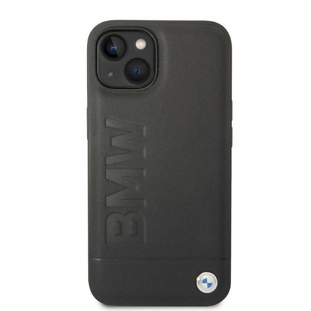 BMW Handyhülle Schutzhülle Rückschale Smartphonehülle 6,1 Zoll, MagSafe, Echtleder, erhöhte Ränder, Hartschale