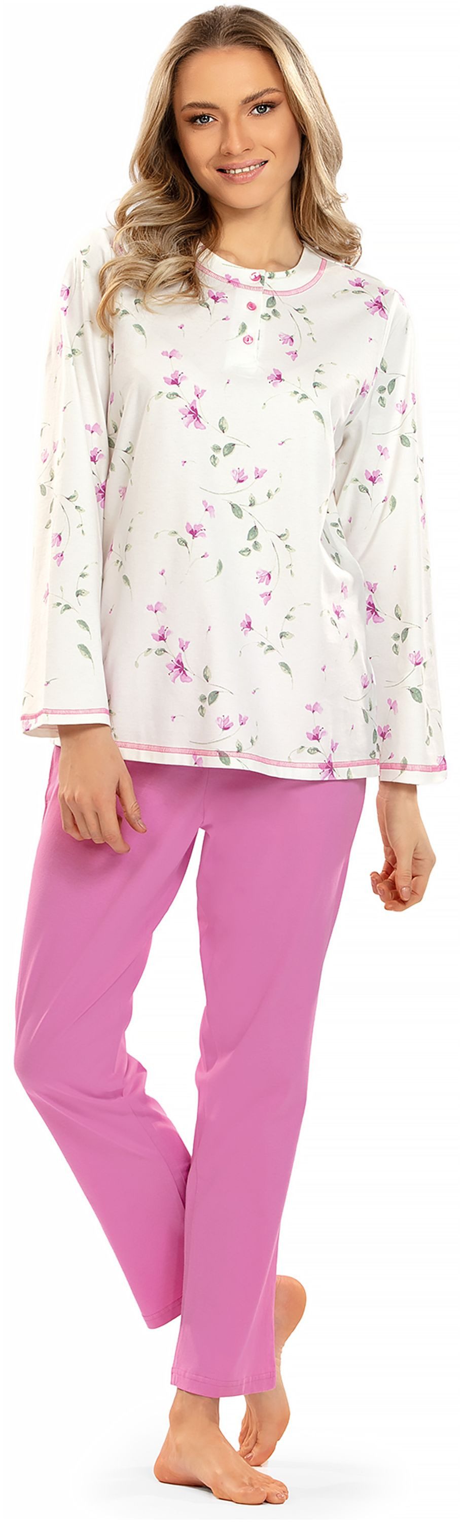 comtessa Schlafanzug Mellow Luxe (Set, 2 tlg., 2-teilig) Damen Pyjama lang Baumwolle Langarm geknöpft auch große Größen