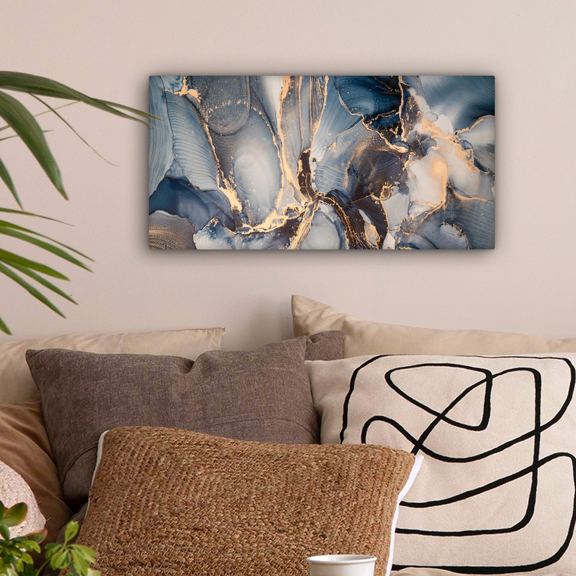 OneMillionCanvasses® Leinwandbild Panorama Marmor - Grau günstig online kaufen
