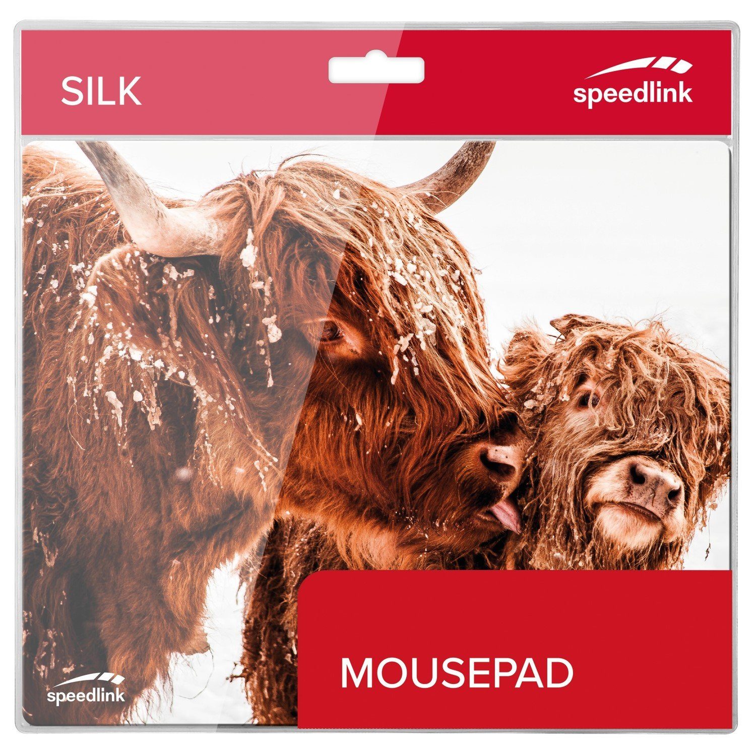Speedlink Mauspad Mouse-Pad Maus-Pad Motiv Cow dünn 1,5mm, Bild Kuh mit Kalb, Mouse Maus Pad dünn rutschfest Textil-Oberfläche