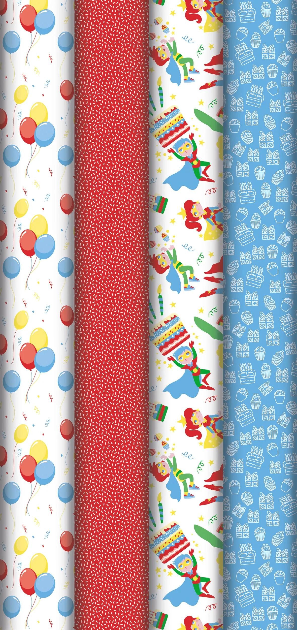 Geschenkpapier 30x Geschenkpapierrollen Power 2x0,70m Sortierung 202095C