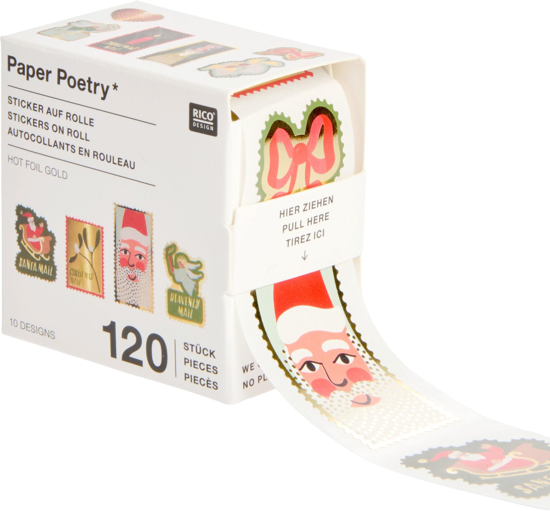 Rico Design Aufkleber Briefmarken-Sticker Advent, Advent, 120 Stück