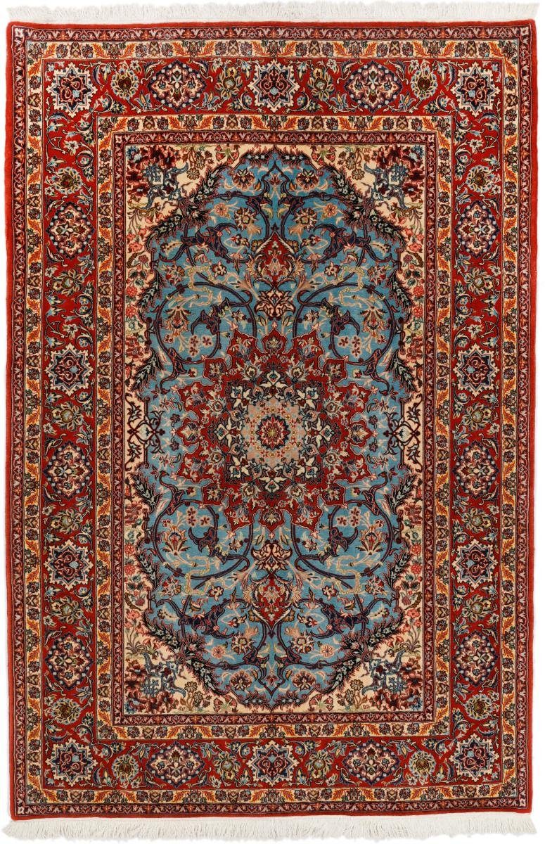 Orientteppich Isfahan 145x225 Handgeknüpfter Orientteppich / Perserteppich, Nain Trading, rechteckig, Höhe: 8 mm