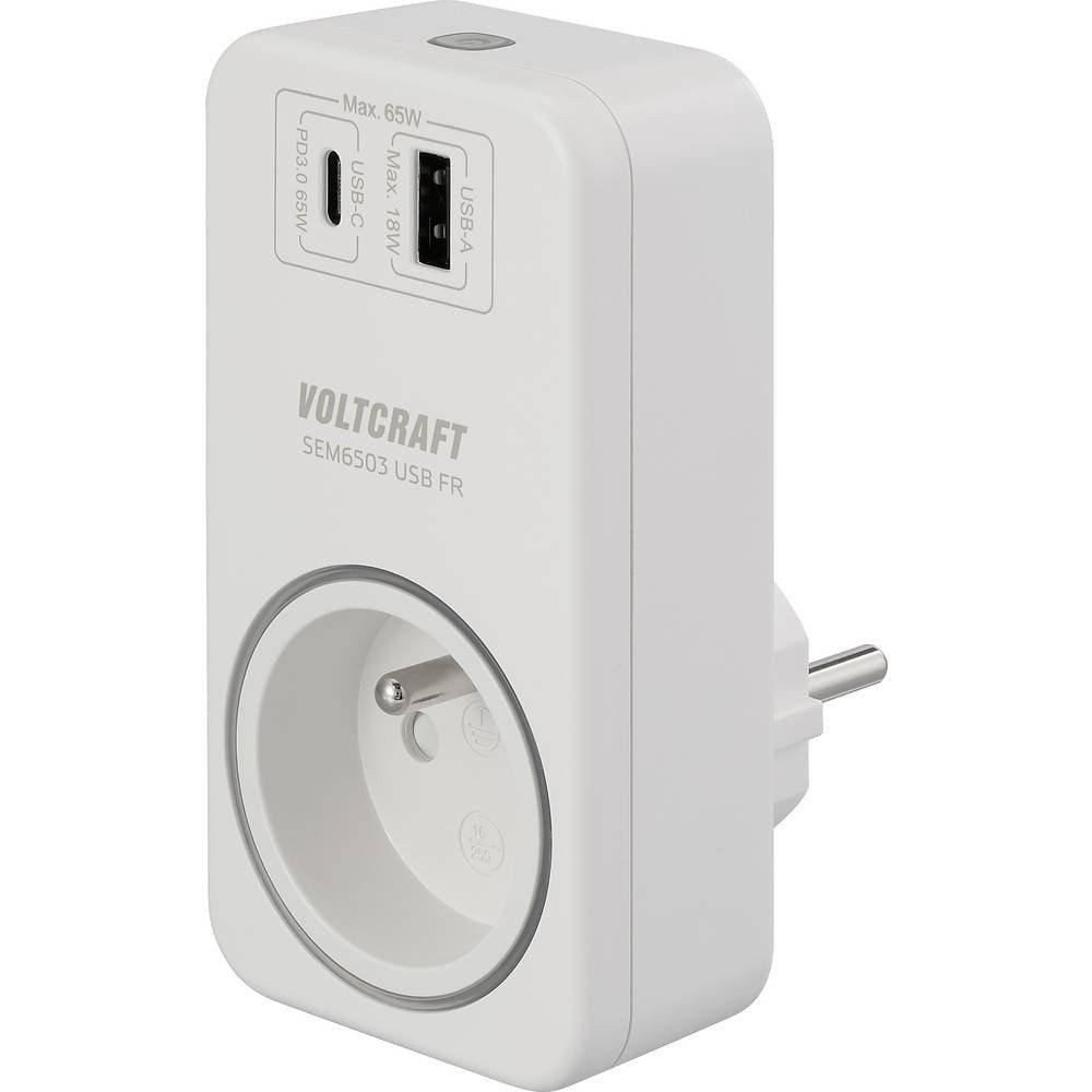 VOLTCRAFT Energiekostenmessgerät SEM6503 FR Energiekosten-Messgerät USB-Schnittstelle, inkl.