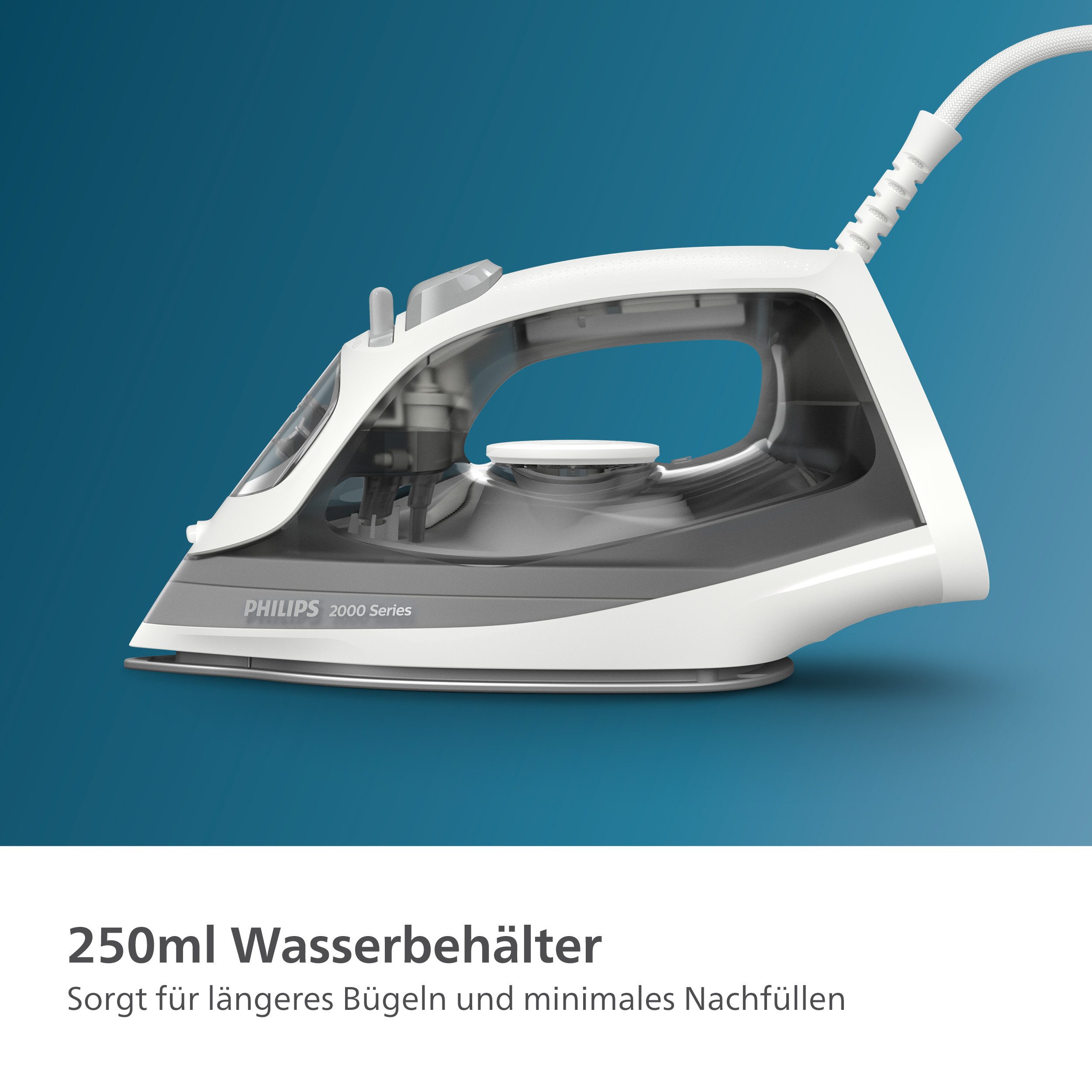 Philips Dampfbügeleisen DST2020/80 2000 Series, 2000 W, Keramikbügelsohle, mit 250 ml Wassertank und 110 g Dampfstoß