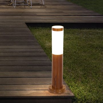 etc-shop LED Außen-Stehlampe, Leuchtmittel inklusive, Warmweiß, Außenleuchte Stehlampe Garten Sockelleuchte Edelstahl